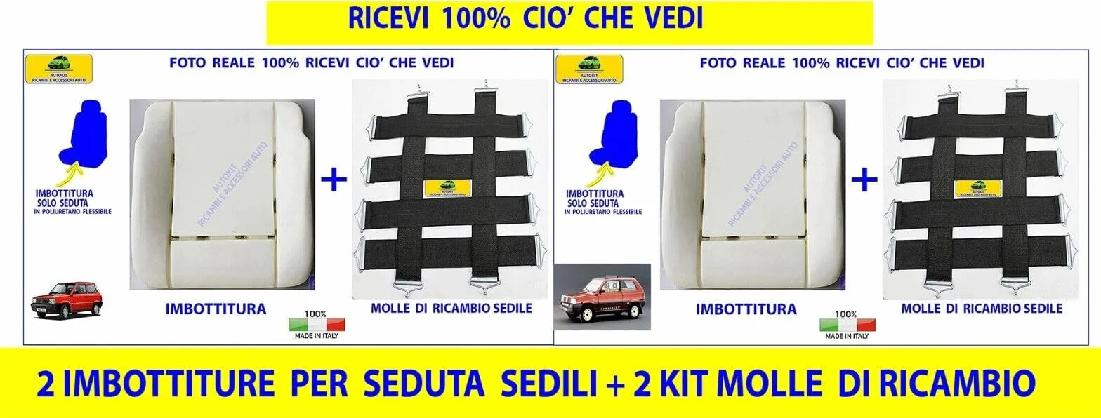 Sedile per Panda 750 141 1986-2003 Imbottitura con 12 Molle Rinforzate