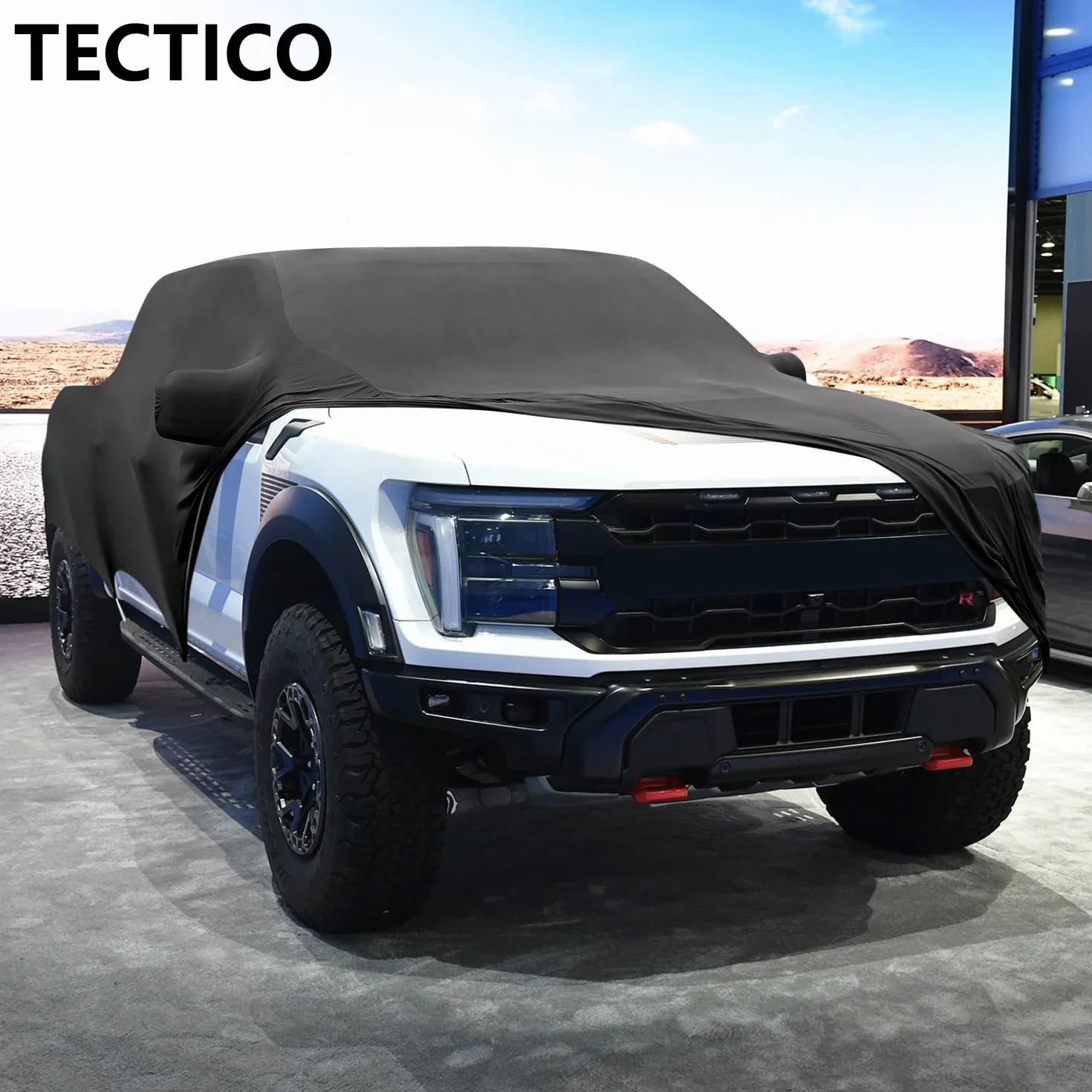 TECTICO Copertura Pickup Protezione Auto Coperchio Elastico Traspirante Resistente ai Graffi Resistente al Sole Pieghevole per Il Salone dell'auto/Garage，XXXL[5,9-6,1 Metri. ]