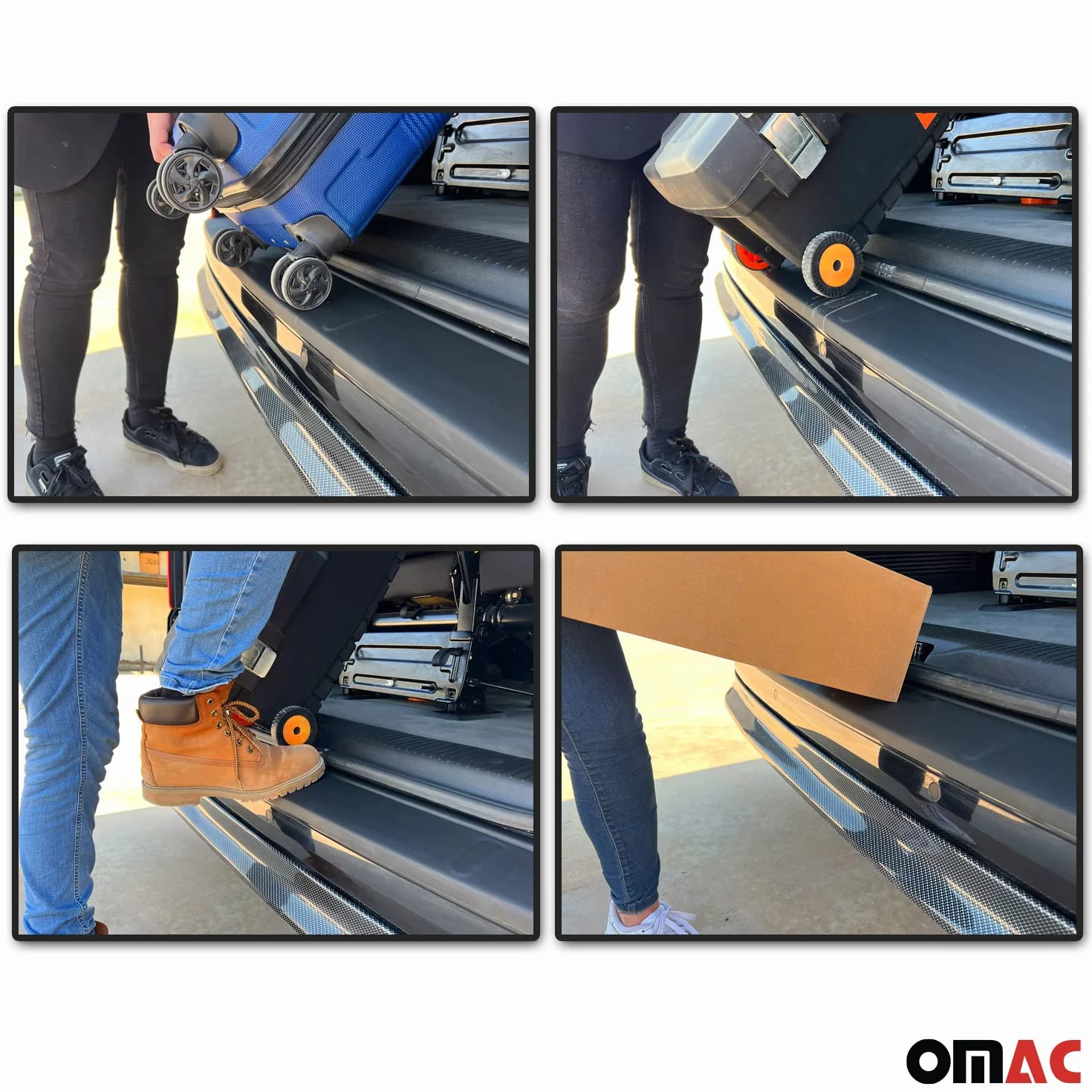 OMAC Protezione Soglia Baule Paraurti compatibile VW T7 Transporter 2023-2026 ABS Nero Opaco
