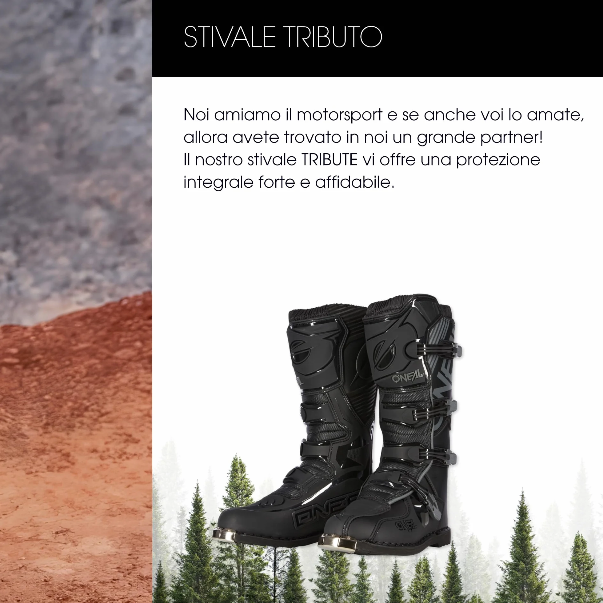 O'NEAL | Stivali Motocross | MX Enduro | Protezione suola in metallo, fibbie facilmente regolabili | TRIBUTE Boot | Adulto | Nero