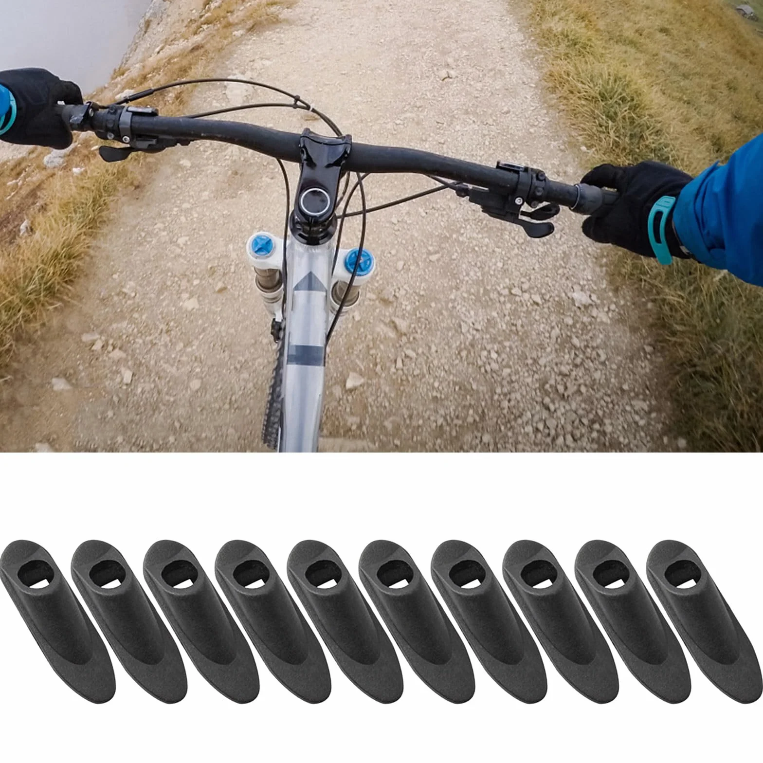 Fascette stringitubo per bicicletta con filo incorporato, passacavi per freni e cambio