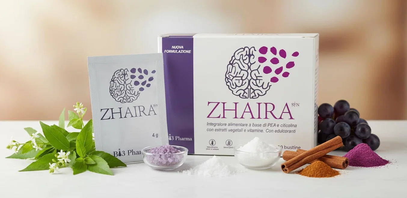 Zhaira Syn Wellpea integratore memoria Colina PEA Acmella Bacopa Vit.D fosfoserina 30 bustine 4g