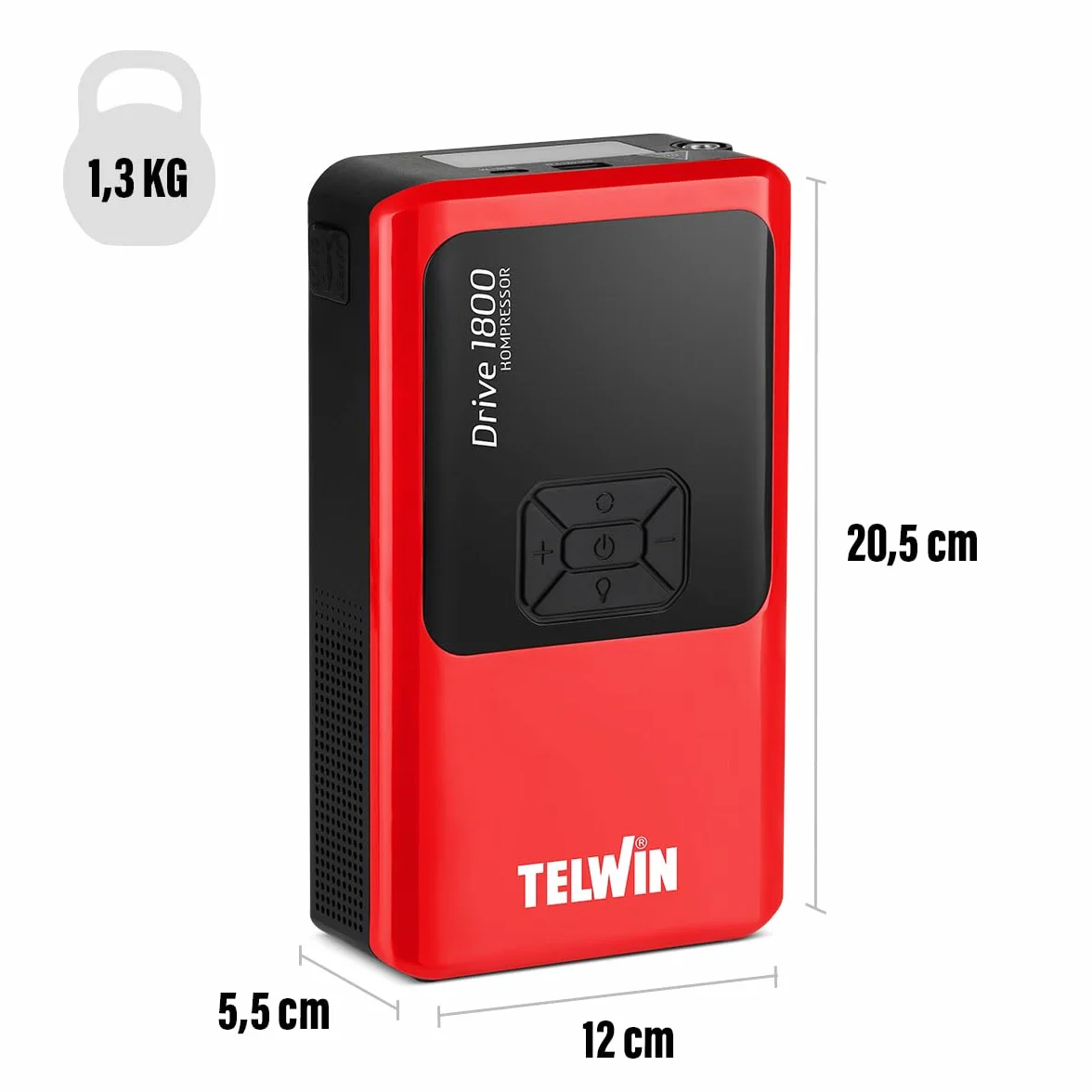 Telwin Drive 1800 Kompressor Avviatore Booster Multifunzione 12V Portatile Ultracompatto 1800A