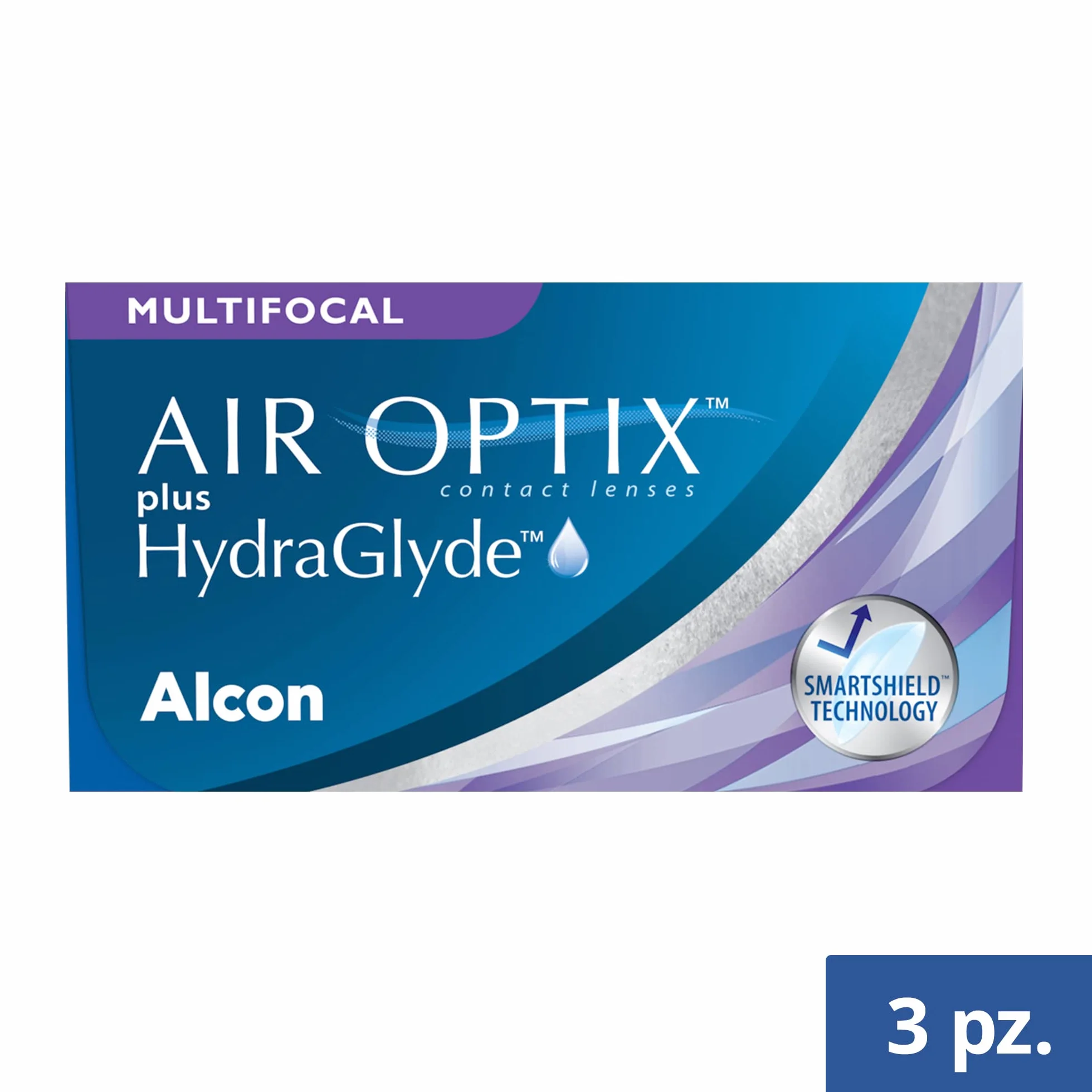 Air Optix Plus HydraGlyde Multifocal Lenti a Contatto Mensili, 3 Lenti, BC 8.6 mm, DIA 14.2 mm, ADD HIGH, +1.75 Diopt
