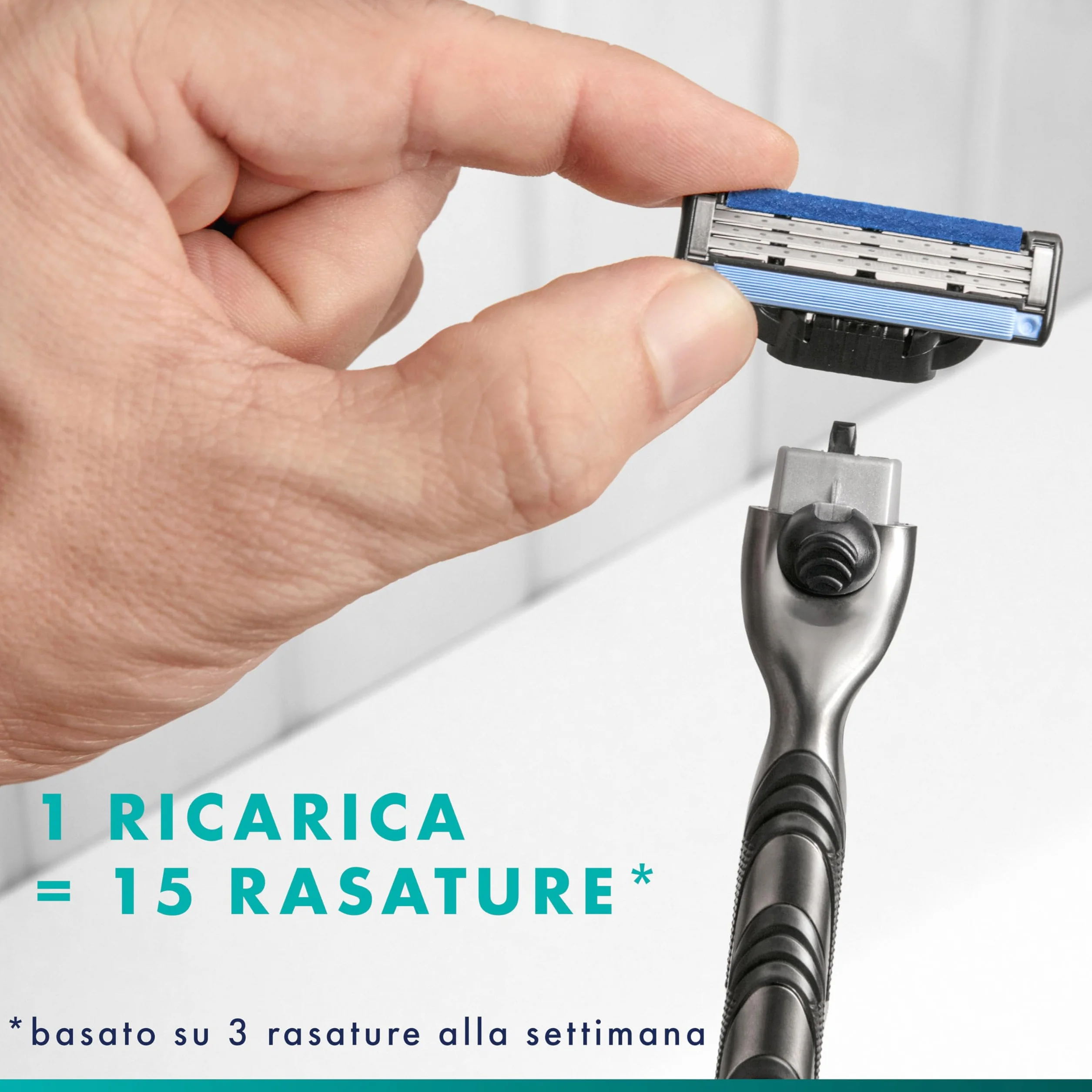 Gillette Mach3 Base 20 Lametta di Ricambio per Rasoio Barba, Striscia Lubrificante
