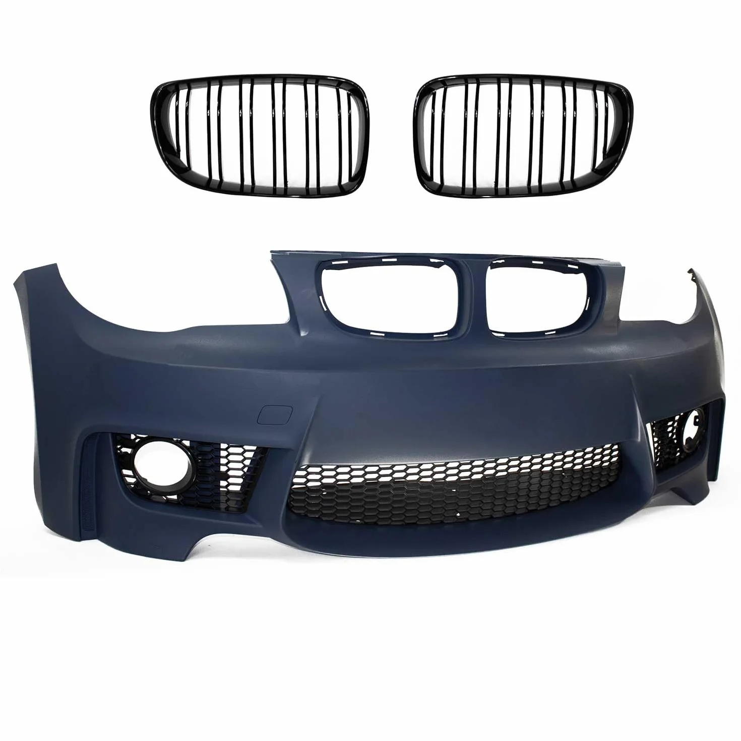 JOM Frontstoßstange BMW E81 E82 E87 E88 2004-2013 Doppelrippen Grill Nero