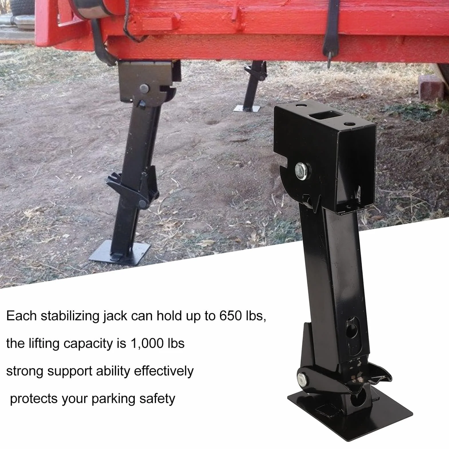 Cocoarm Stabilizzatore per cric, 2 cric telescopico con cerniera, regolabile, supporto stabilizzatore 650 lb, capacità di carico 1000 lb
