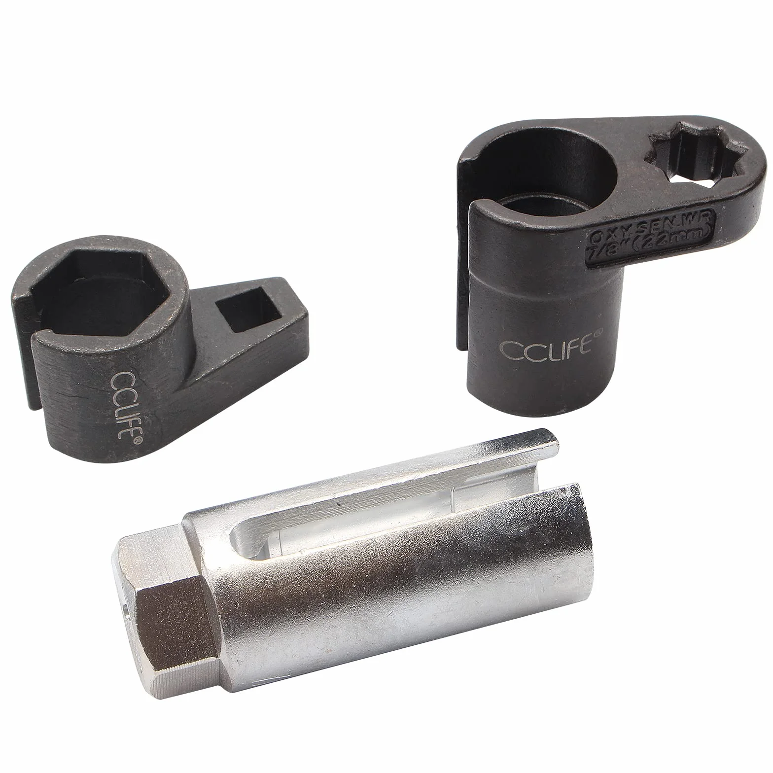CCLIFE 3 Pezzi Set di Bussola chiavi per smontaggio sonda lambda 1/2" 3/8" Noce sonda lambda sensore ossigeno
