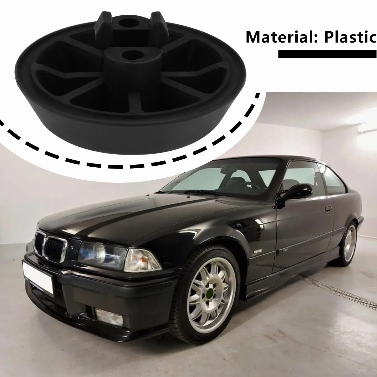 ECSiNG Supporto Cuscinetto Di Sollevamento In Plastica Per Auto 51711960752 Compatibile BMW E36 318 323 325 M3 Nero