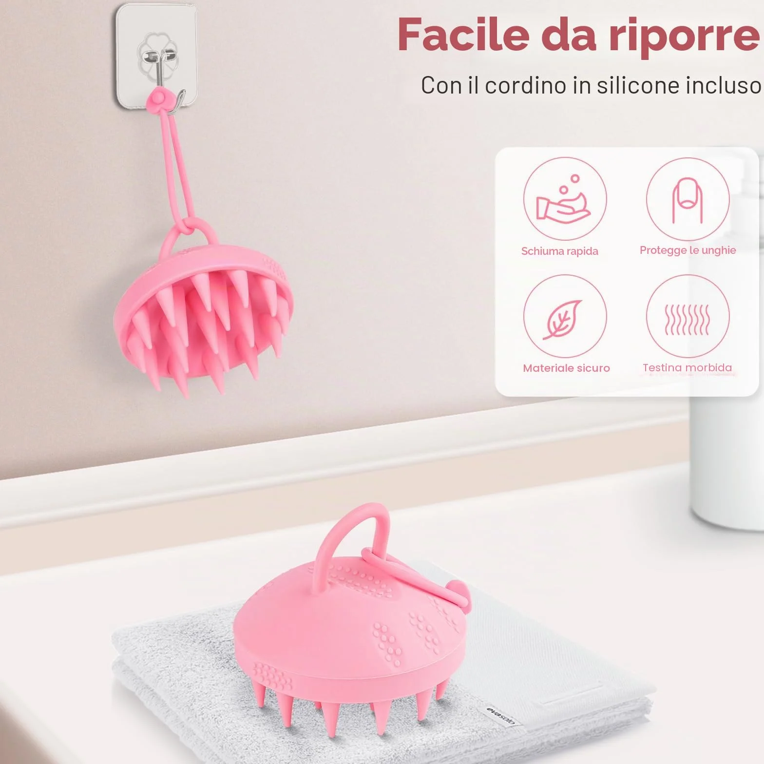 Alyvisun Massaggiatore Cuoio Capelluto in Silicone Morbido per Crescita Capelli, Spazzola Shampoo
