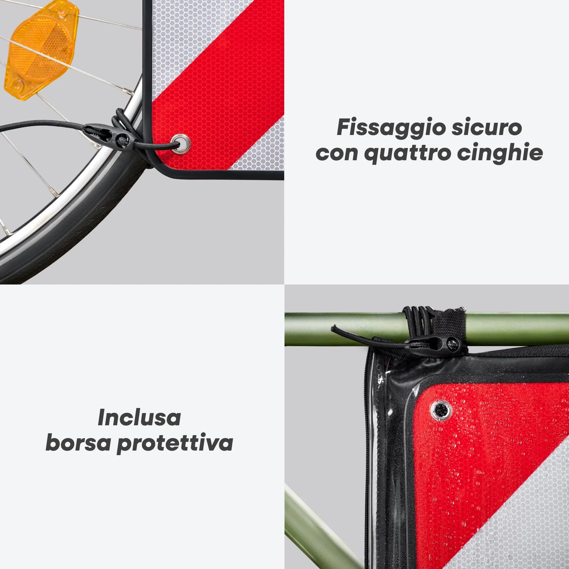Prowiste Cartello Carichi Sporgenti Omologato ECE R70 Alluminio Robusto 50x50 cm
