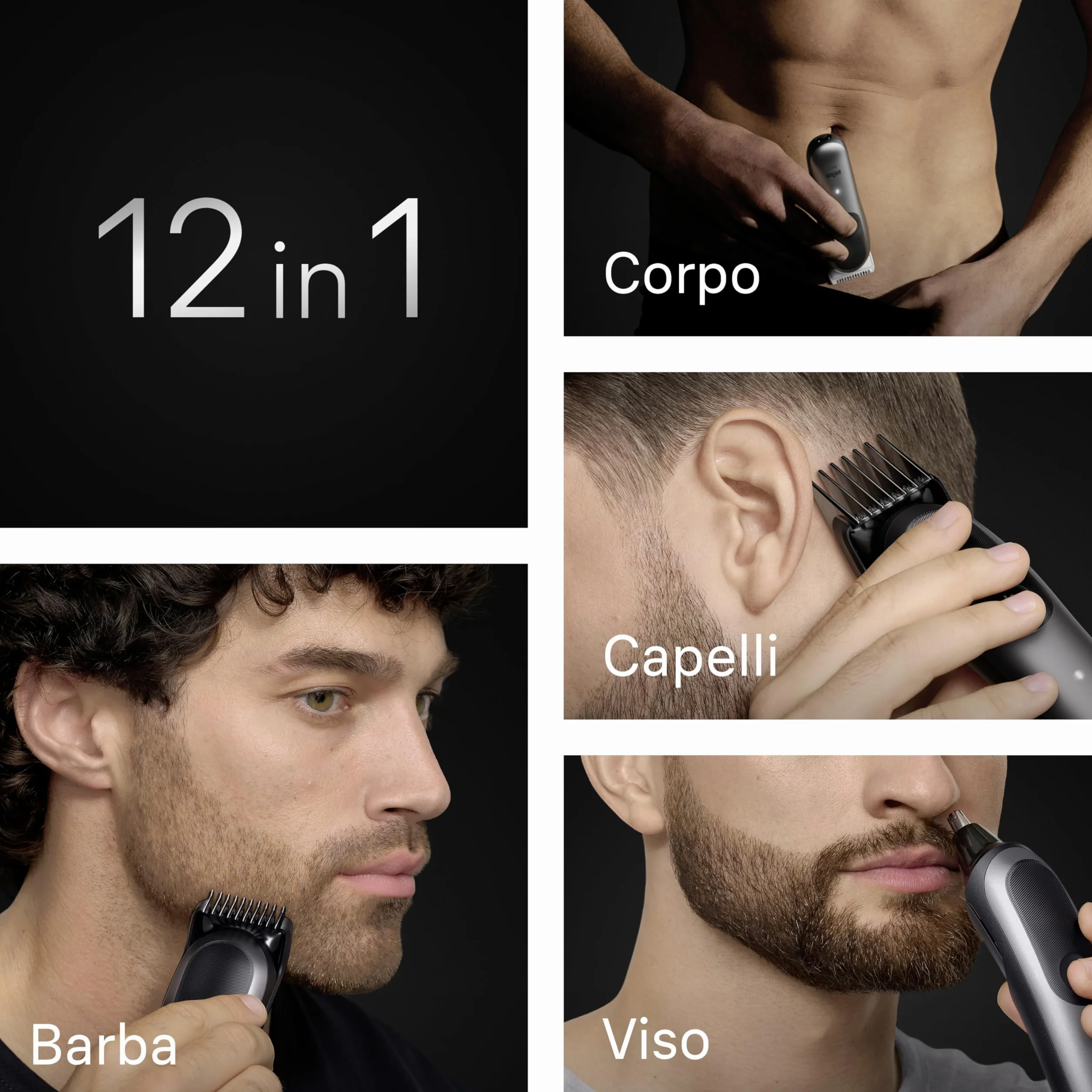 Braun Series 7 All-In-One Rifinitore 12In1 Rasoio Elettrico Barba Lama ProBlade Wet&Dry Grigio