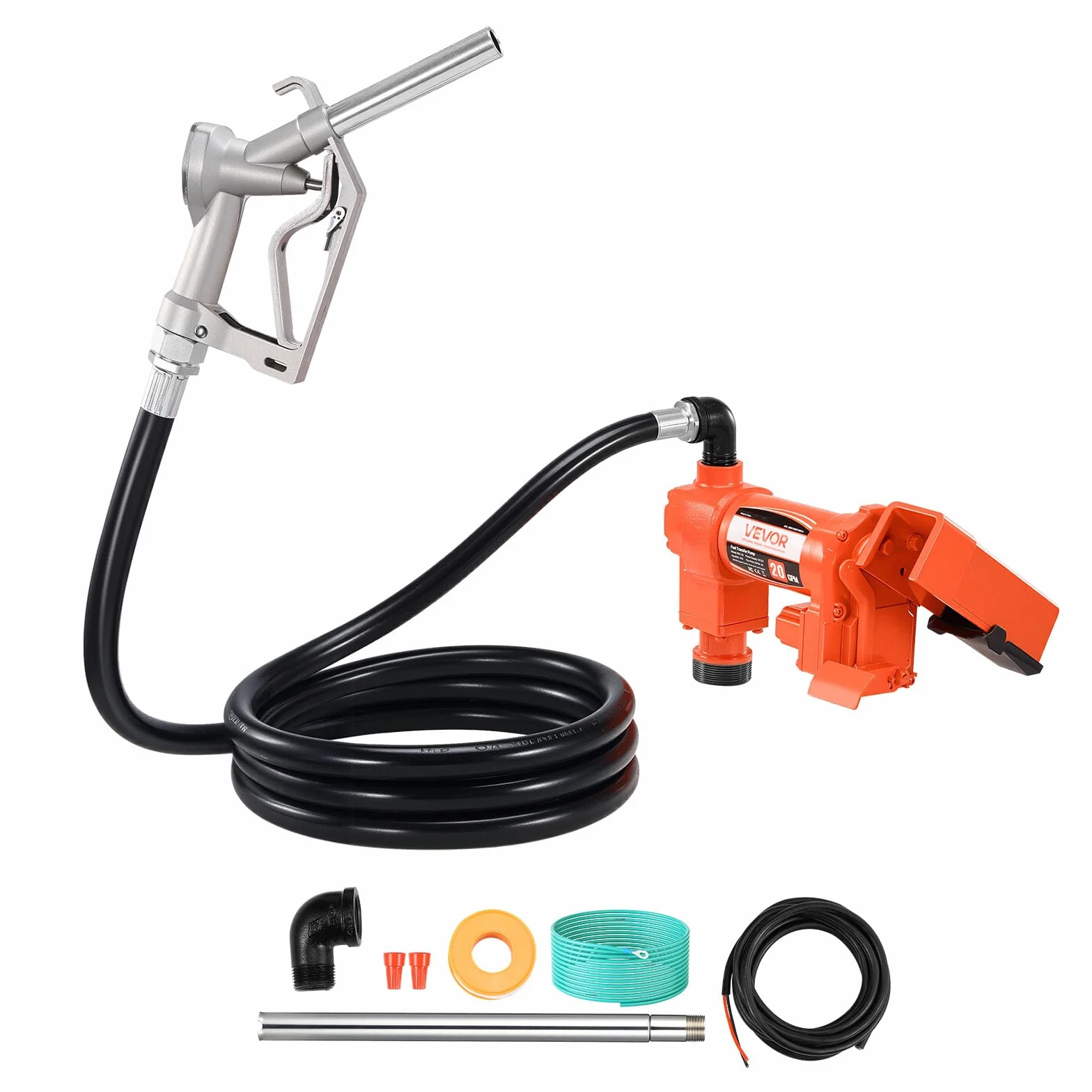VEVOR Pompa di Trasferimento Carburante 12V CC 20 GPM 1/4 CV per Diesel Benzina Cherosene
