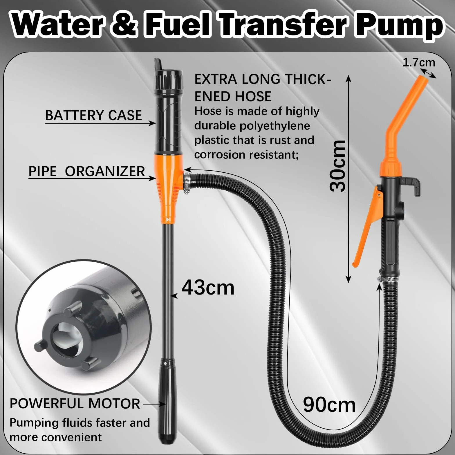 Pompa di trasferimento carburante a batteria portatile con controllo flusso benzina diesel olio gas acqua