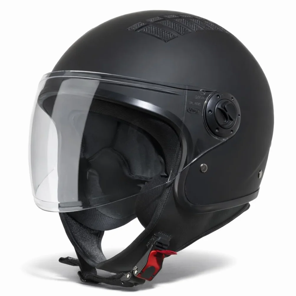 VINZ Como Casco Jet con Visiera ECE 22.06 Certificato per Scooter Moto Vespa Uomo Donna XS-XL