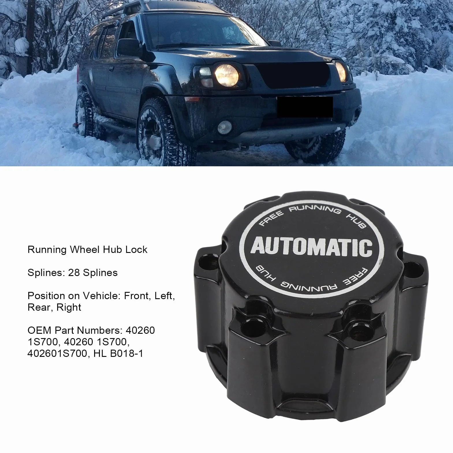 Blocco del della Ruota in Esecuzione 402601S700 28 SPLINE Sostituzione di Ammortizzatori in Metallo Ad Alta Durezza per la Frontiera X-Terra D22 2.4 3.3L HL B018 1