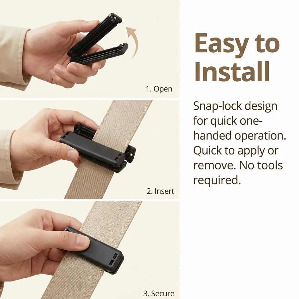 Confezione da 2 clip per cinture di sicurezza per auto, fermi universali per cinture di sicurezza, regolatori per cinture di sicurezza, supporti per cinture di sicurezza per prevenire la pressione sul