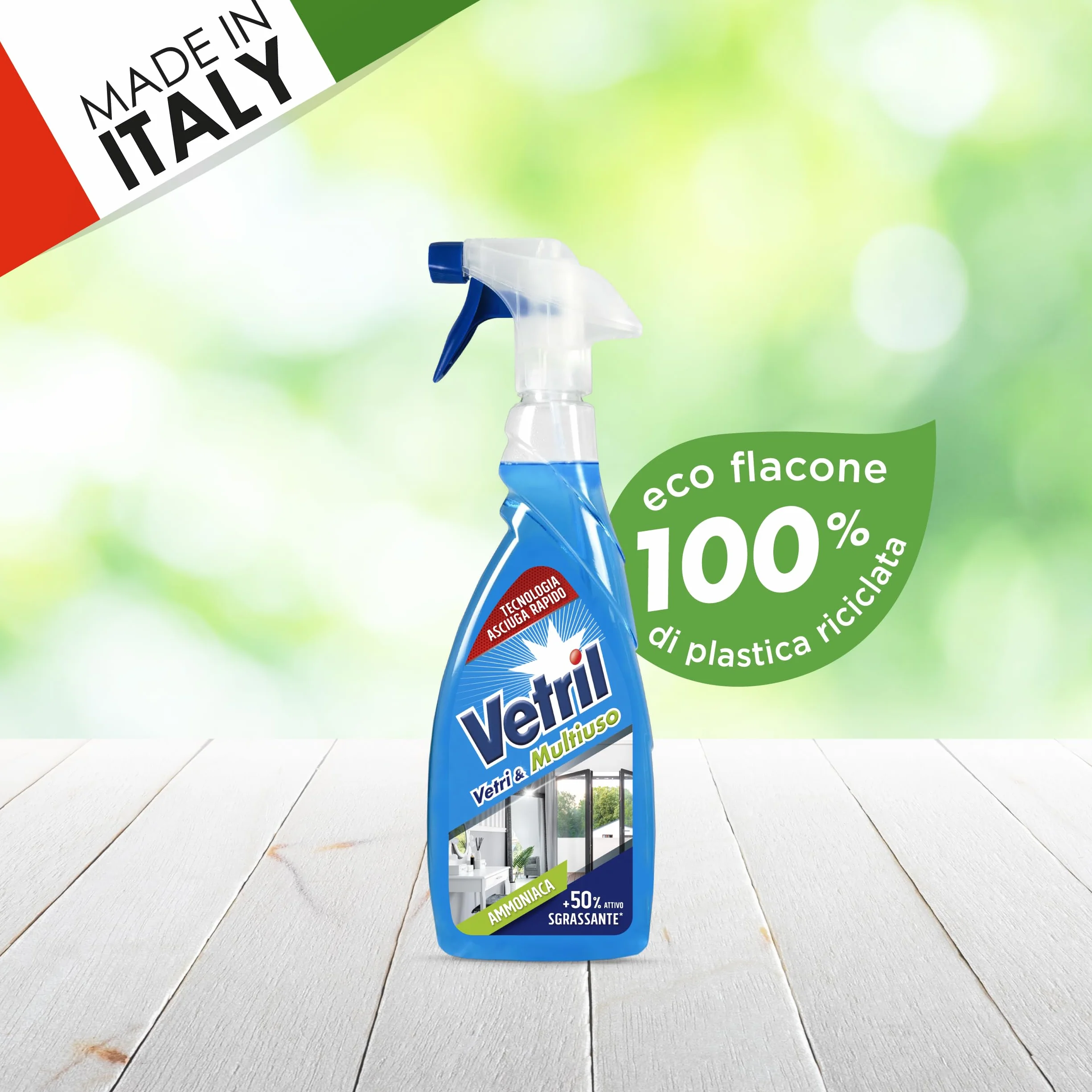 Vetril Detergente Spray Vetri e Superfici con Ammoniaca 650 ml x 4