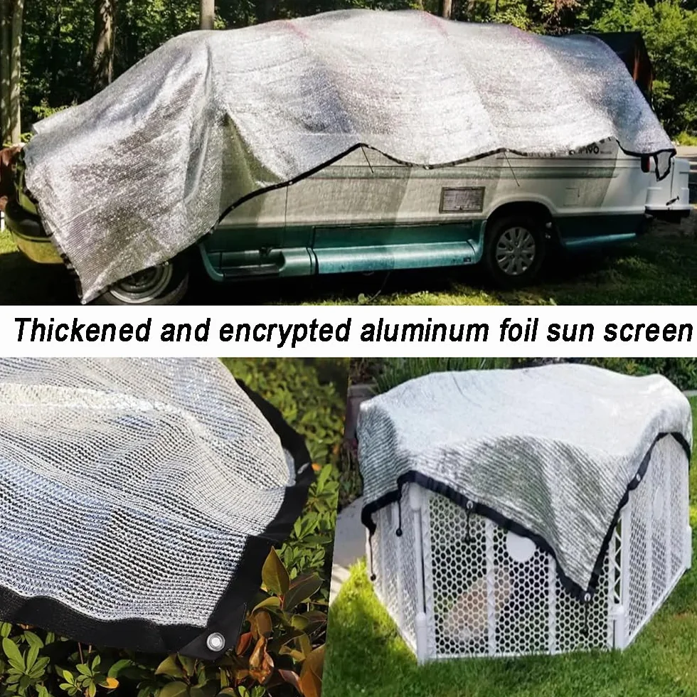 Rete Antigrandine Per Auto Telo Ombreggiante Alluminio Perforato 6mx3m Protezione UV per Auto SUV Caravan