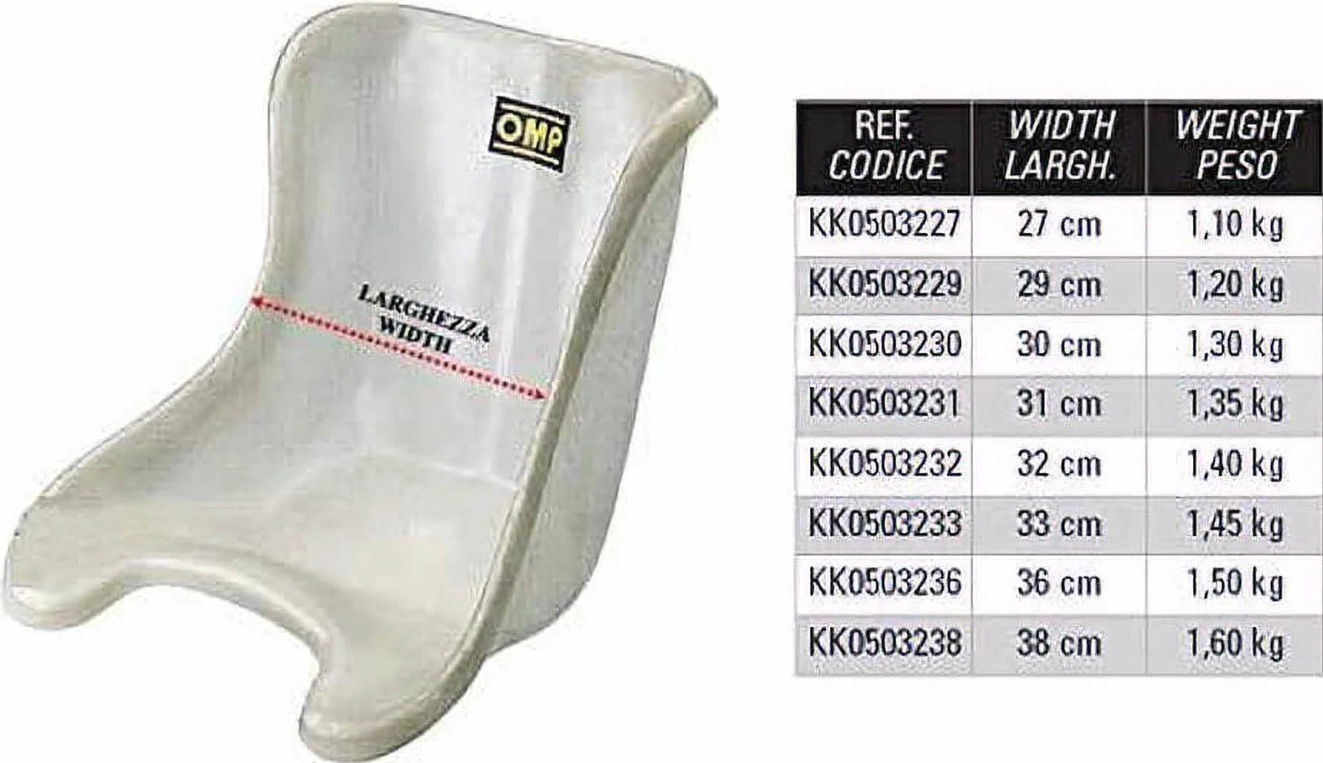 OMP KK0503238 Sedile per kart