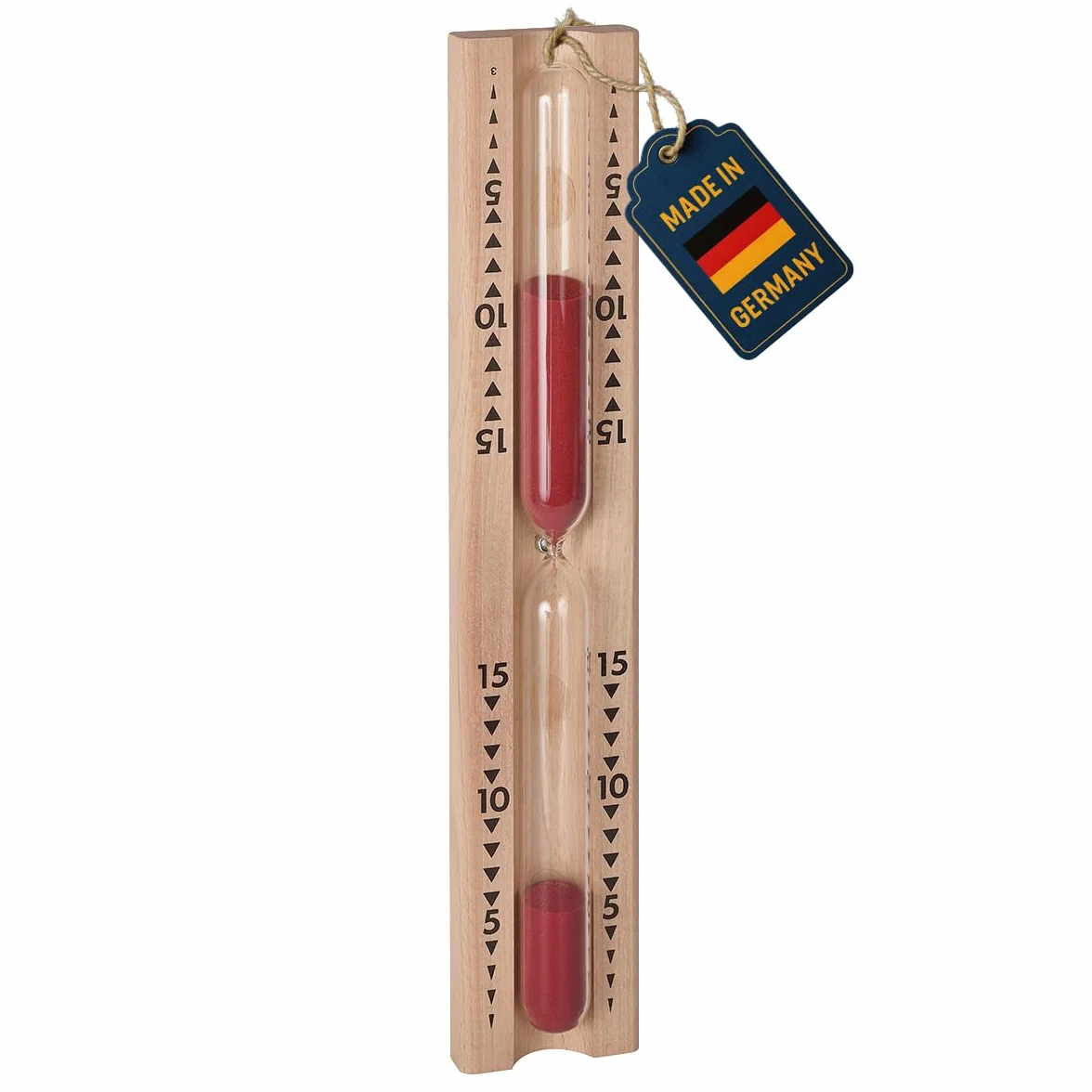TFA Dostmann Clessidra per Sauna 40.1001 15 Minuti Faggio Resistente al Calore Rosso