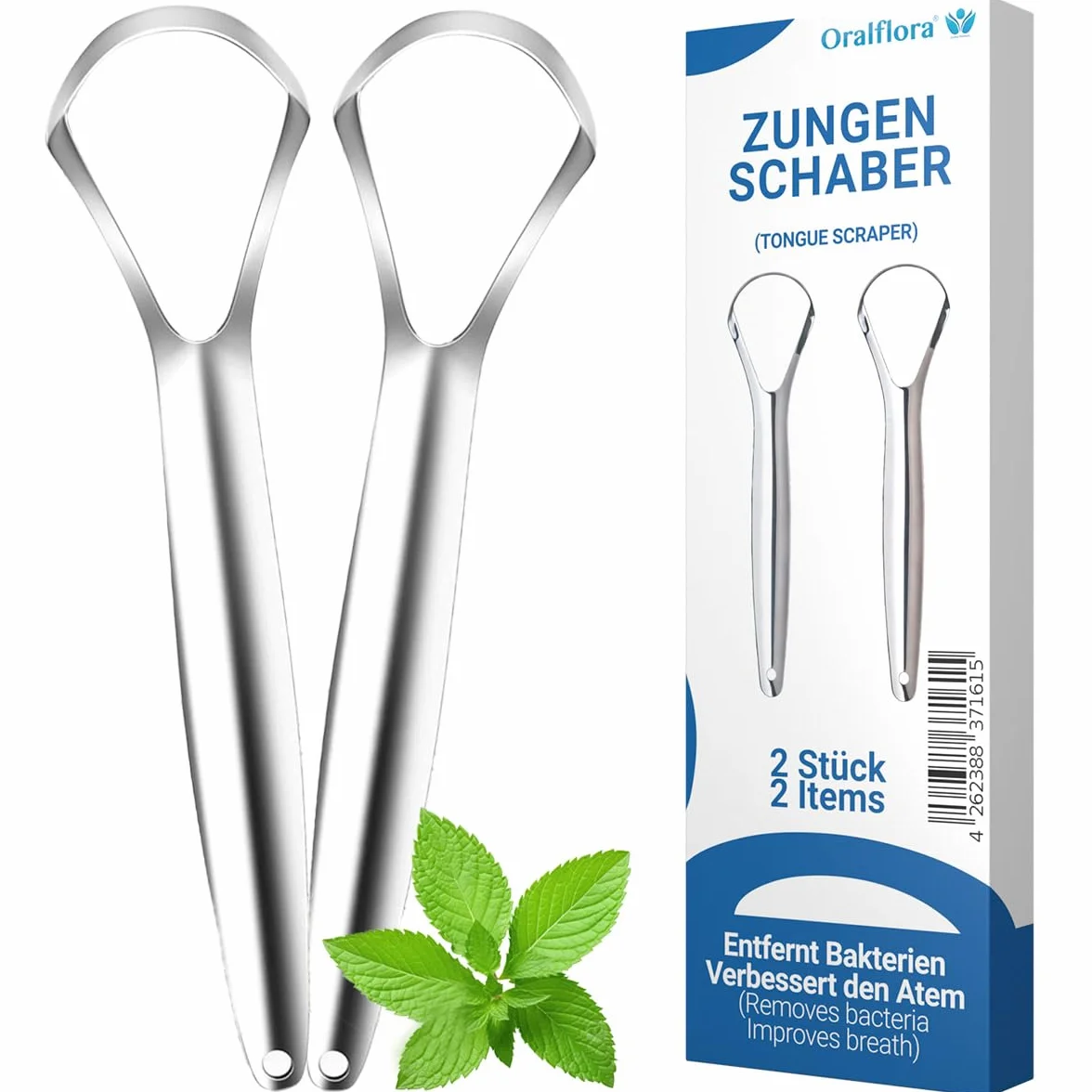 Raschietti per lingua in acciaio inox chirurgico, set da 2, pulitore per igiene orale