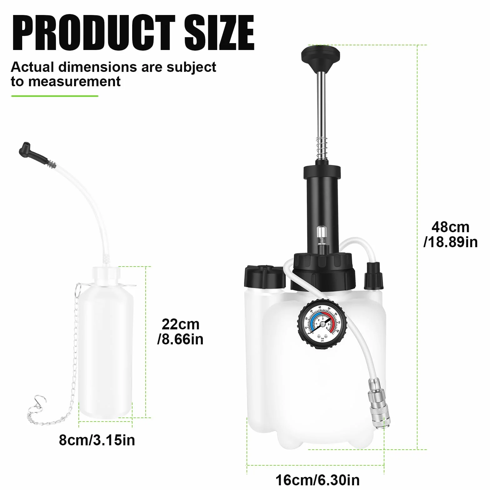 ASUNCELL 3L Auto Freno Sfiato Kit Ricambio Spurgo Freni Frizione con Adattatore E20