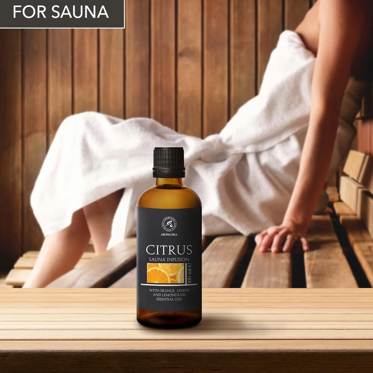 AROMATIKA Infusione per Sauna Agrumi 100ml Olio Essenziale Arancia Limone Citronella Aromaterapia