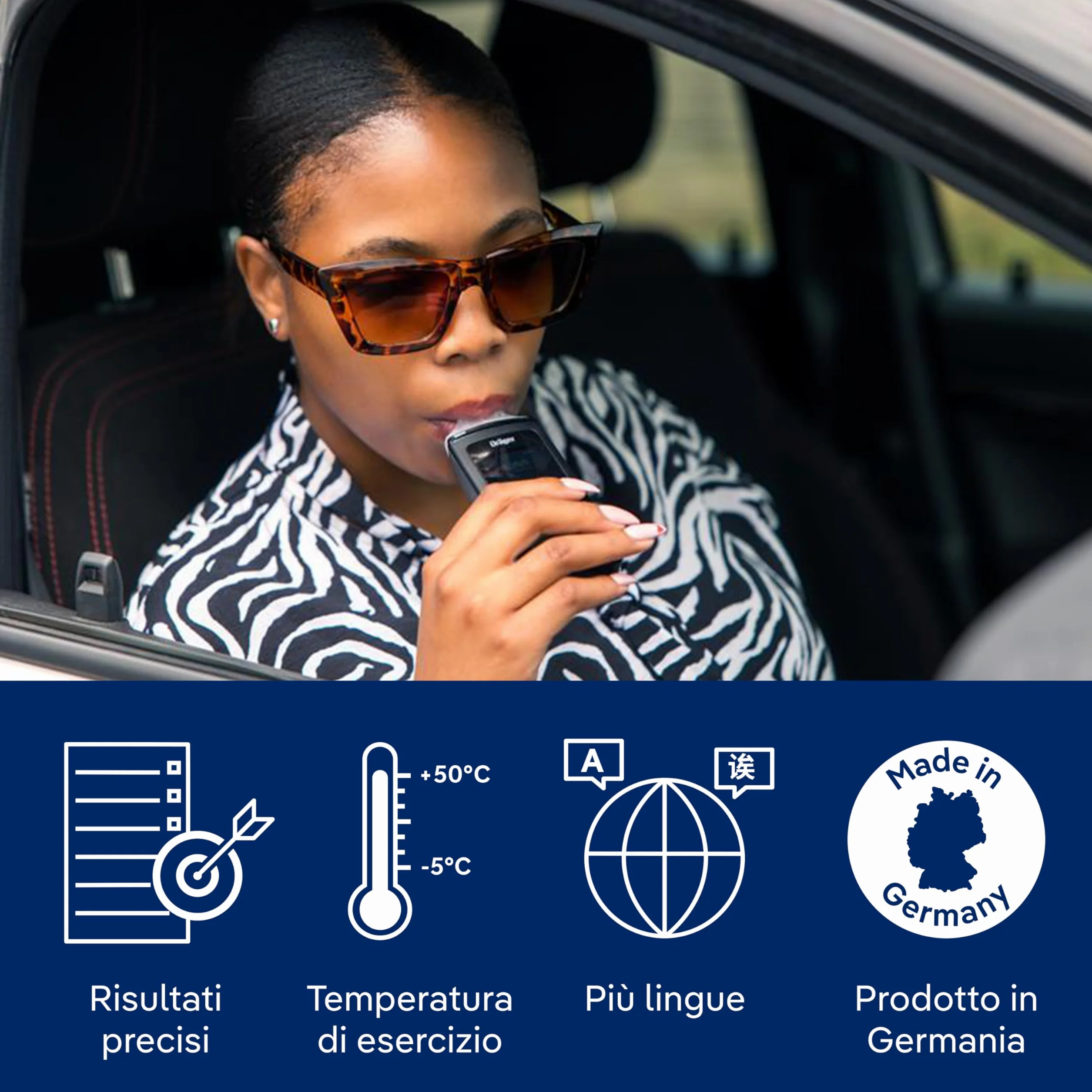 Dräger Alcotest 4000 Etilometro Portatile Certificato Schermo LED Alcol Test Professionale Tascabile