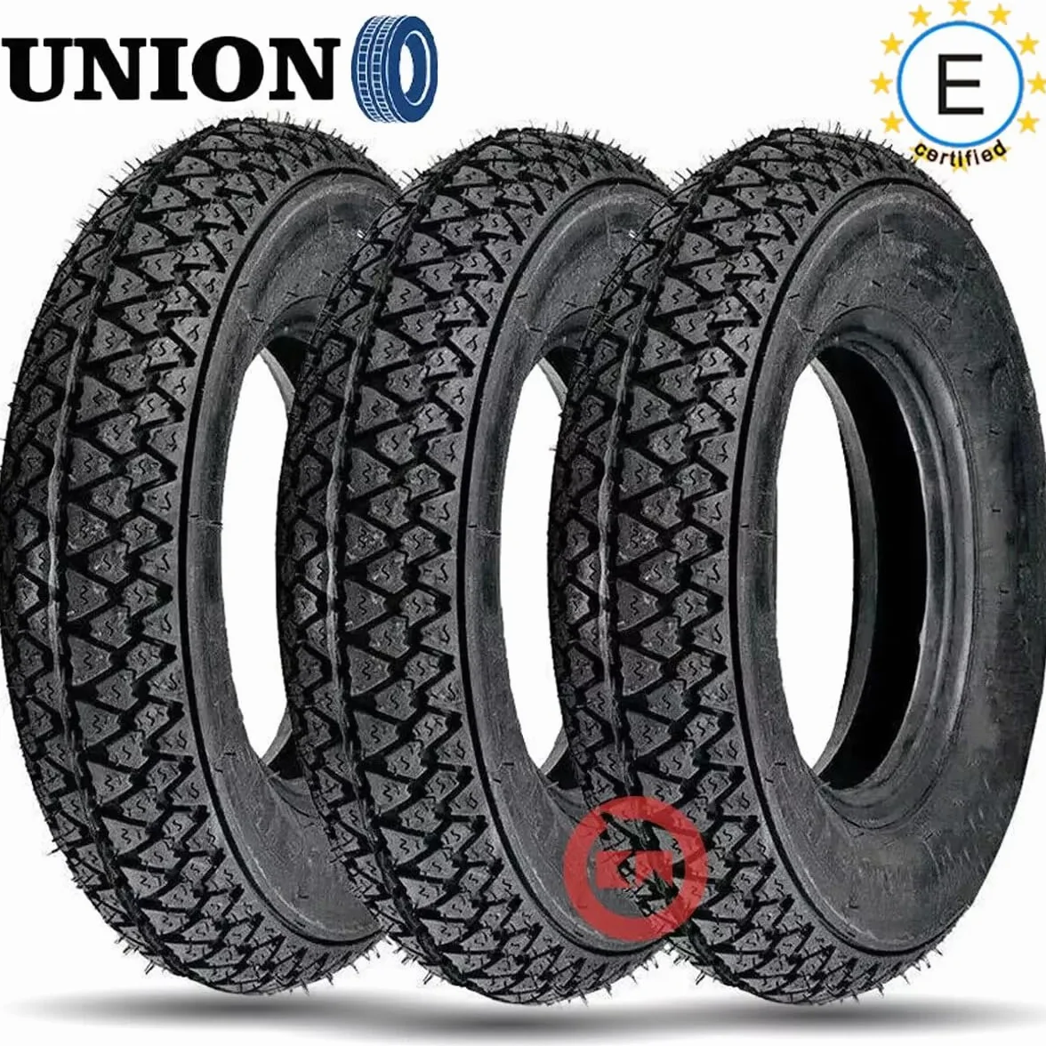 Union Set 3 Pneumatici 100/90-10 + 3 Camere d'aria per Piaggio Ape Scooter Vespa VESPONE 61L GOMME COPERTONI Disegno M I C H E L I N S83