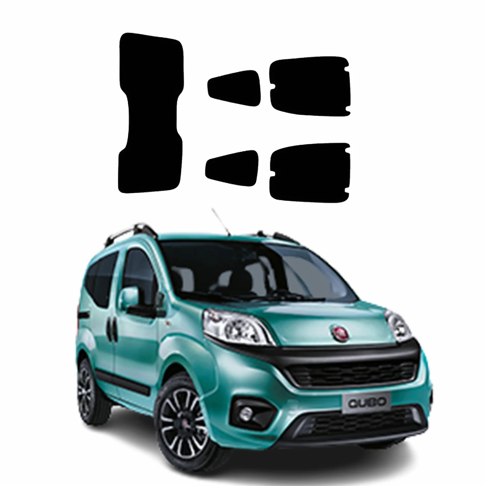 Generico Pellicole Oscuramento Vetri Auto Pre Tagliate a Misura Ricambio Compatibile con Fiat Qubo dal 2008 al 2019 LOLLOMOTO (20% Scura)