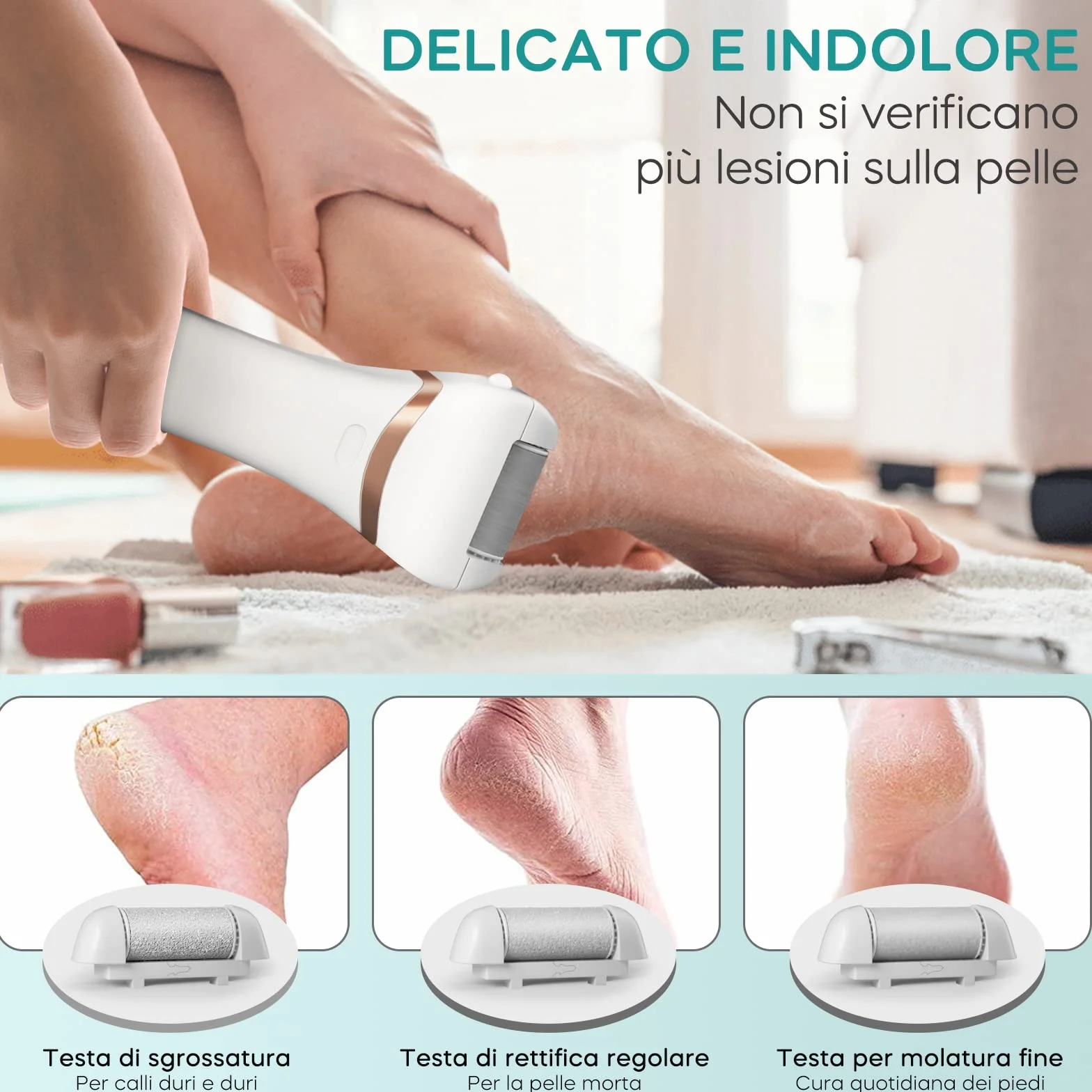 Eletorot Raspa Elettrica Ricaricabile 2 Velocità per Calli e Pelle Morta