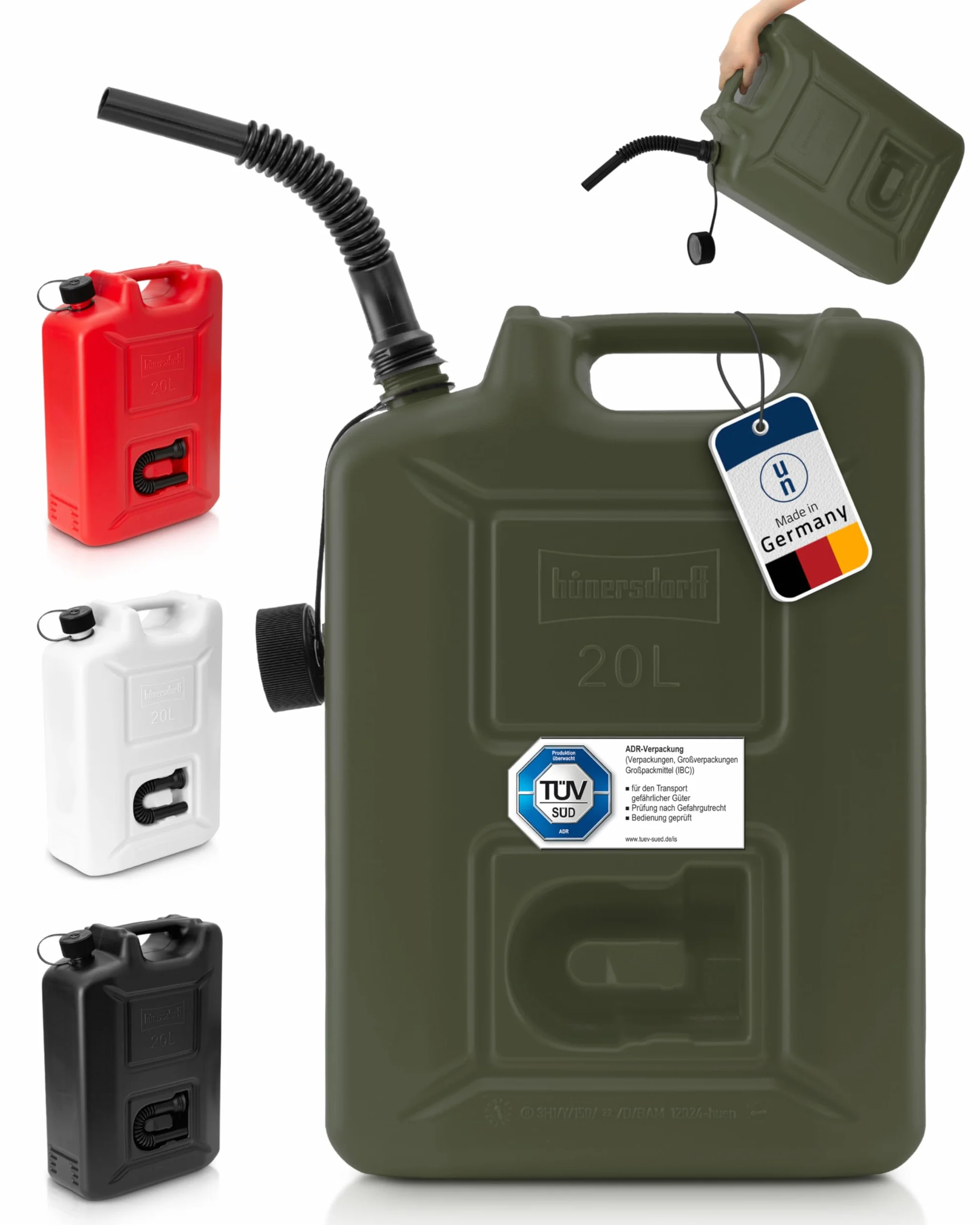 Hünersdorff Set di 3 taniche per Carburante 20 l