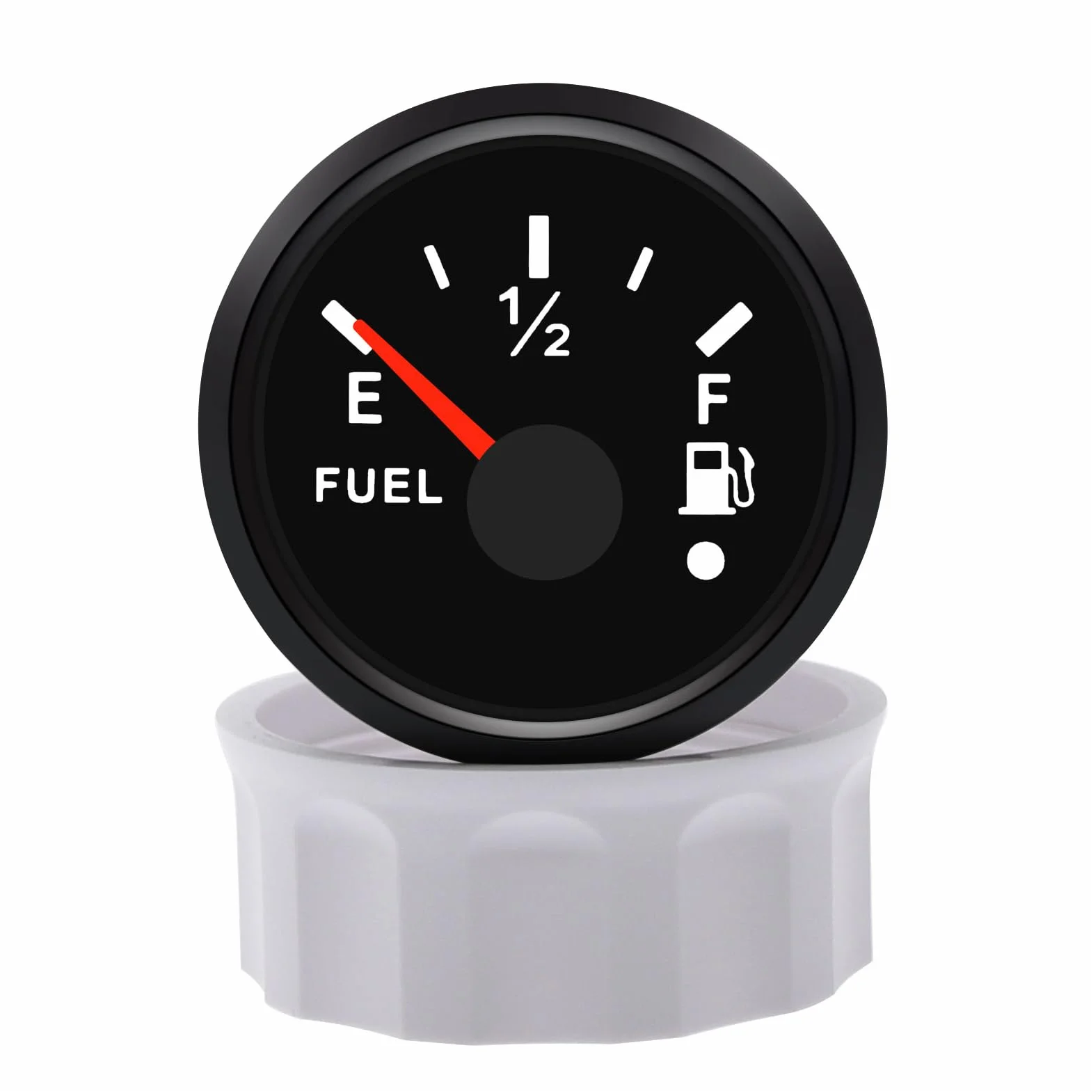 Geloo Indicatore di livello del carburante, 0-190 Ohm, 7 colori, impermeabile, indicatore del serbatoio del carburante con luce di allarme per auto marine, camper, yacht