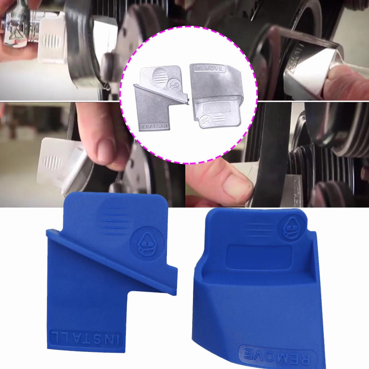 Strumento per la Rimozione della Cinghia,Installazione Della Cintura Elastica in Metallo,Strumento di Montaggio Cinghie Elastiche per Auto,Strumento Per lo Smontaggio Delle Cinghie