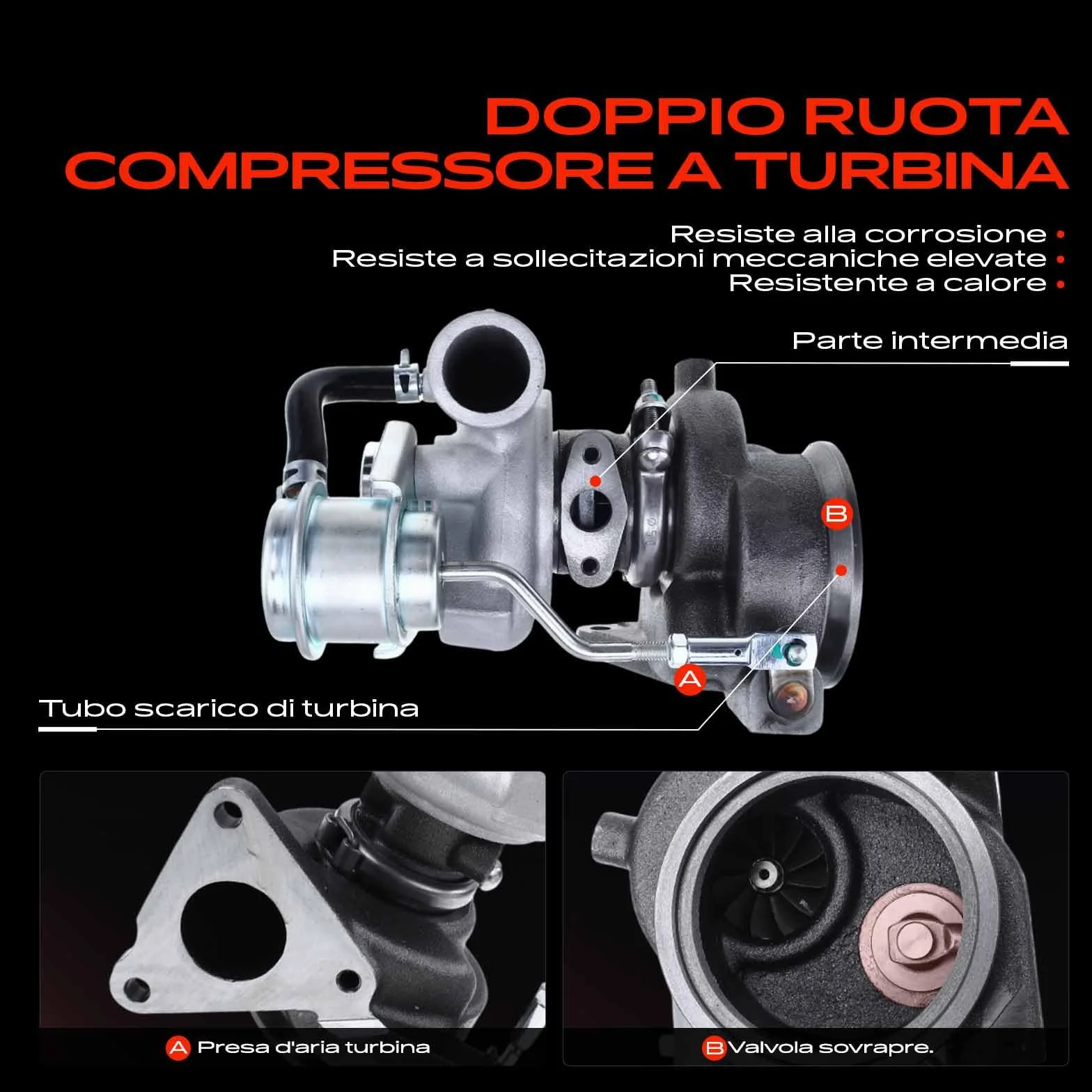 Frankberg Turbocompressore a gas di scarico Diesel Compatibile con Ducato Furgone 250 2.2L Boxer Bus 2.2L Jumper Bus 2.2L Ducato Bus 250 2.2L Jumper Pianale/Telaio 2.2L Replace# 49131-05212