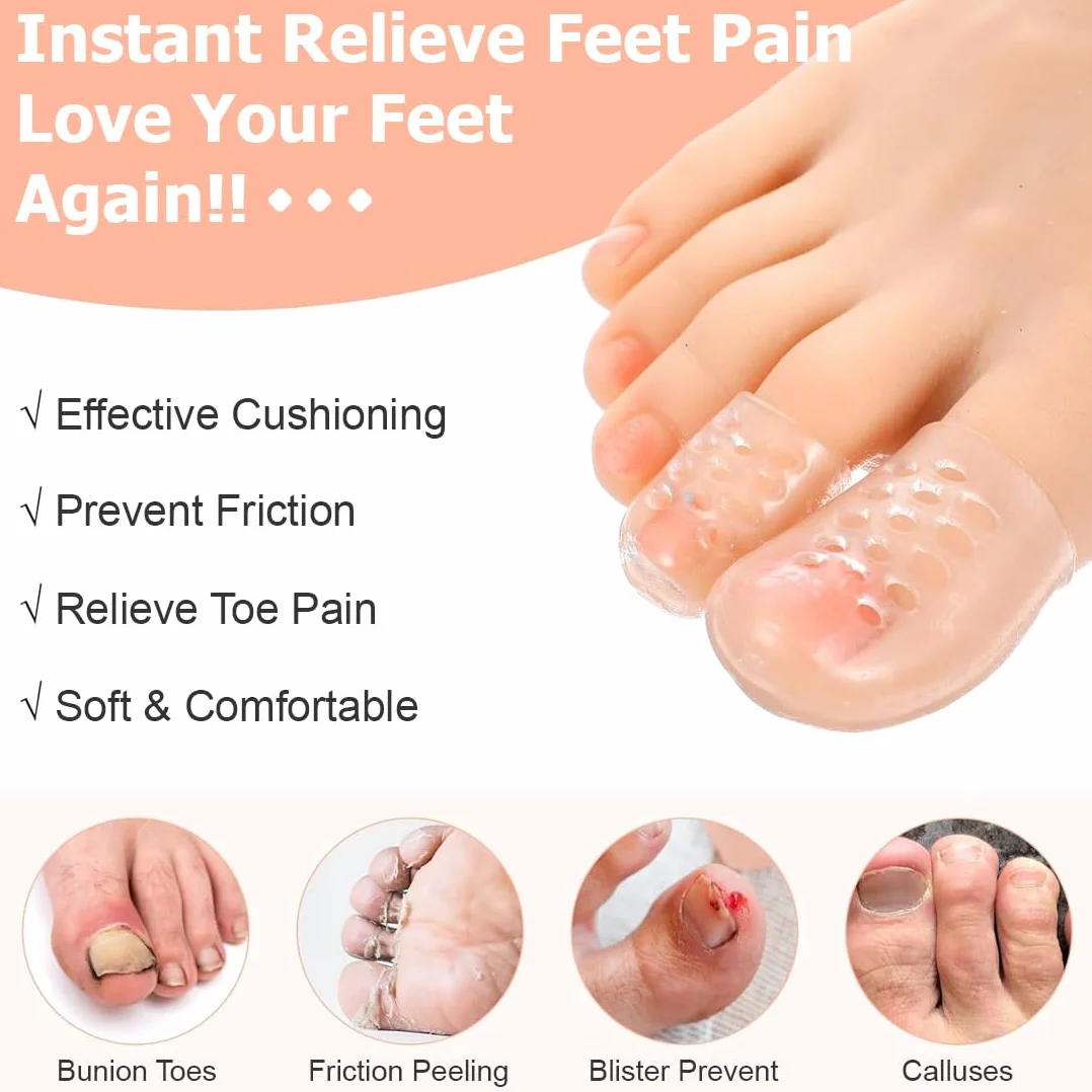 Protezione Dita Piedi Silicone 40 Pezzi, Proteggi Alluce, Traspirante Copri Alluce Calli