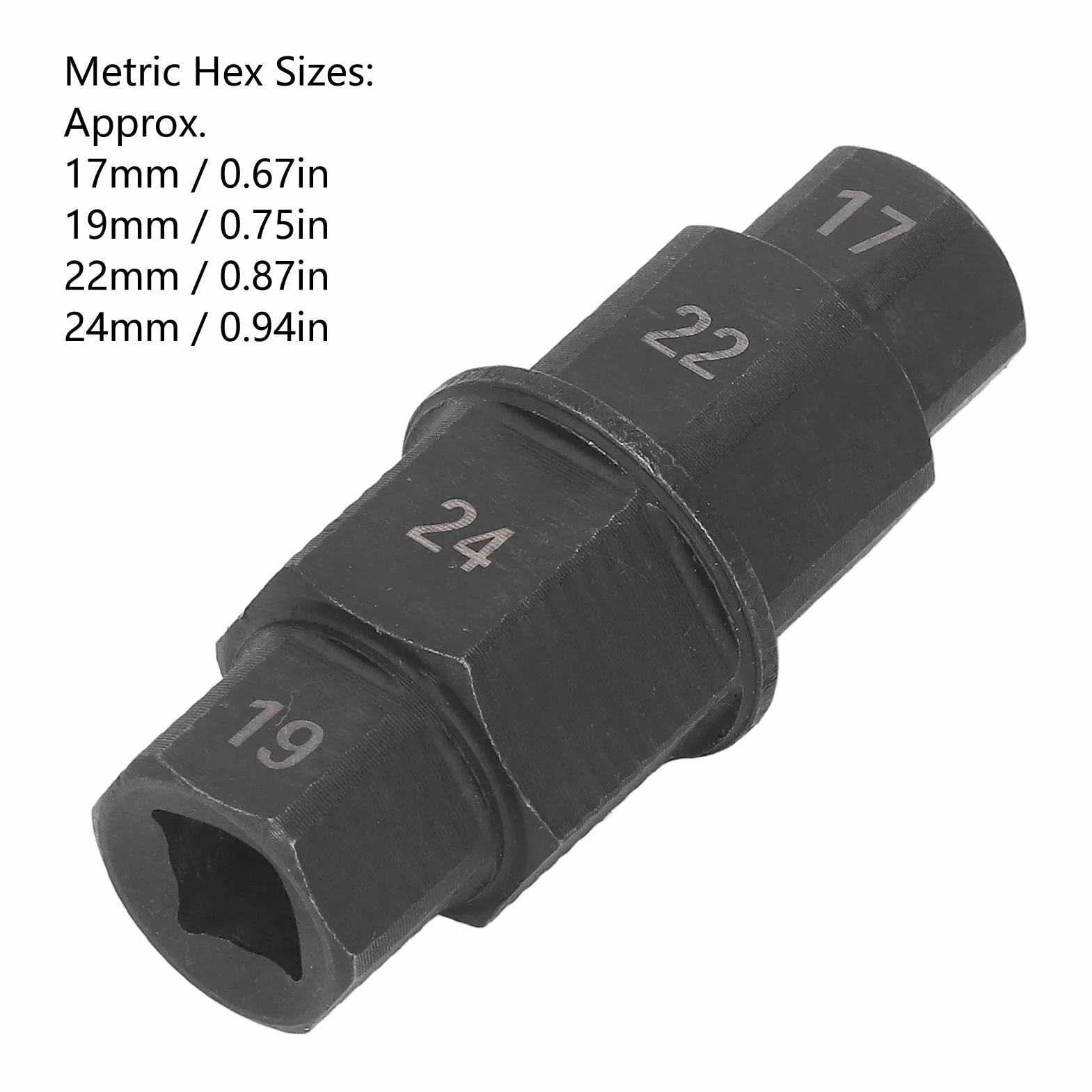 Chiave a bussola per asse esagonale 17 19 22 24 mm Nero moto