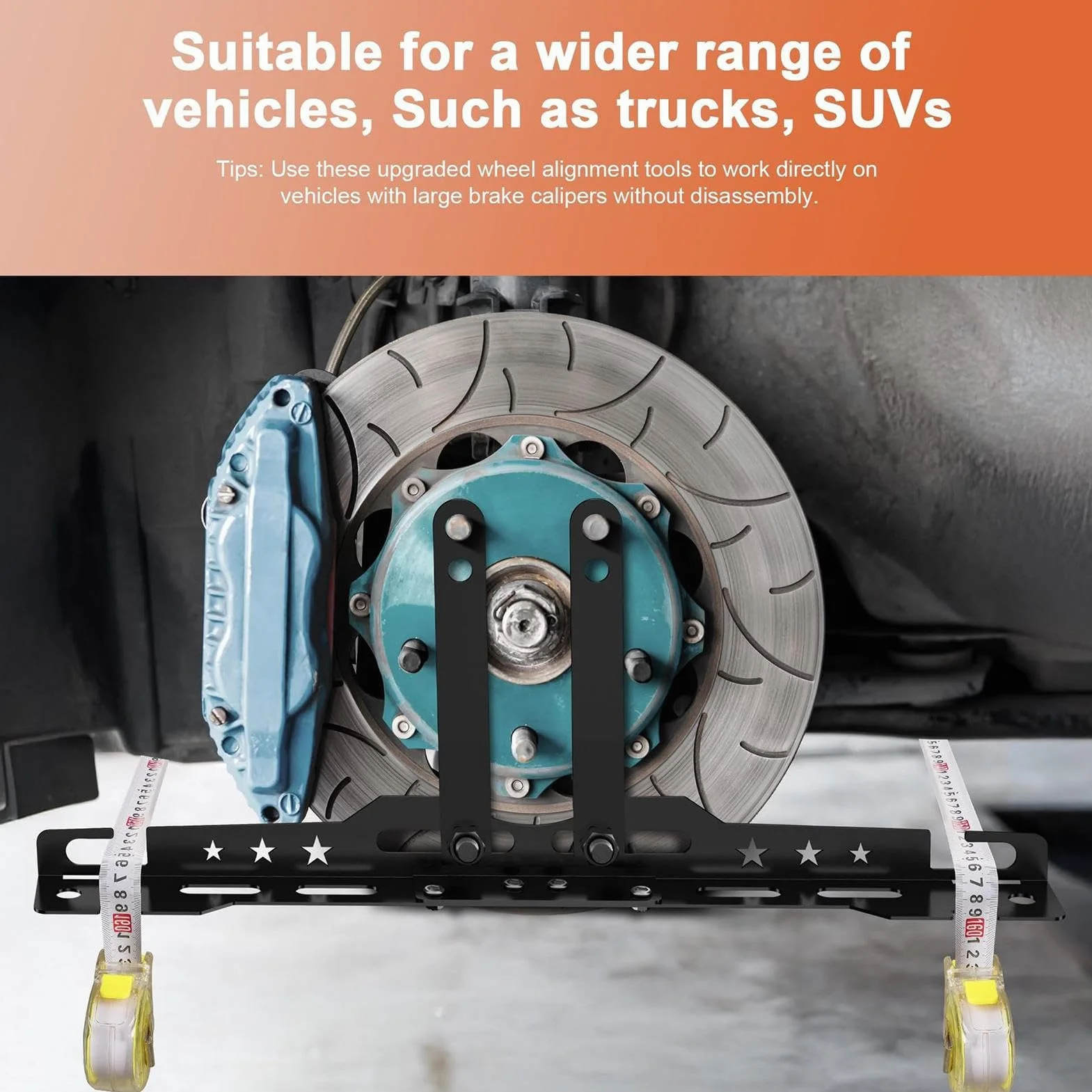 Strumento Per Allineamento Ruote | Calibro Di Convergenza con 2 Nastri Metrici per Auto Camion Moto Rimorchio