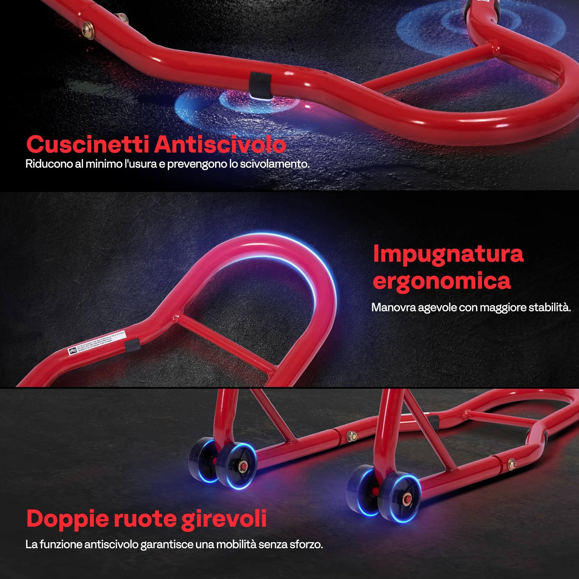 SPECSTAR Cavalletto Moto 200KG Sollevatore Ruota Posteriore Regolabile U+L