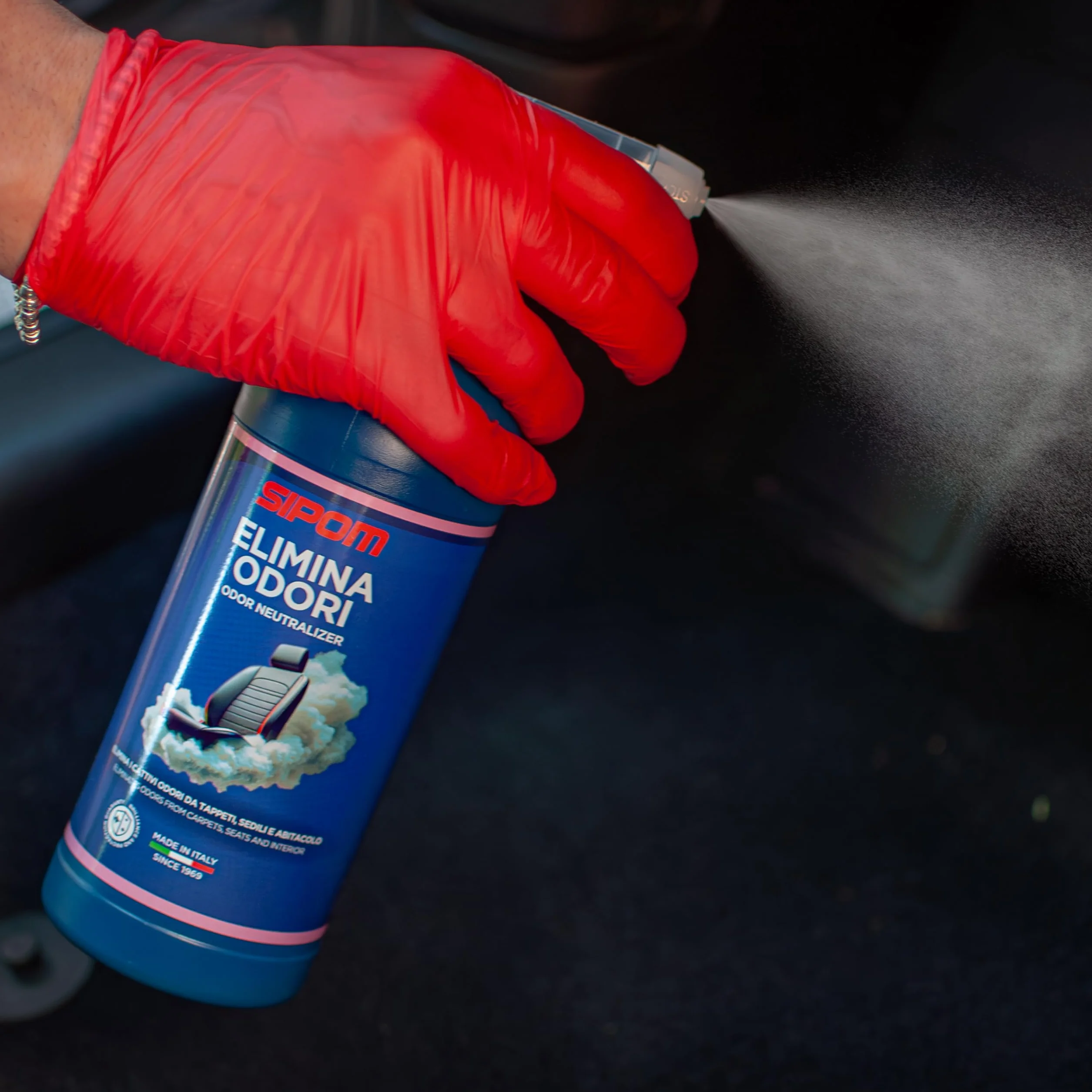 SIPOM ELIMINA ODORI Auto Spray 500 ml Neutralizza Odori Fumo Cibo Animali
