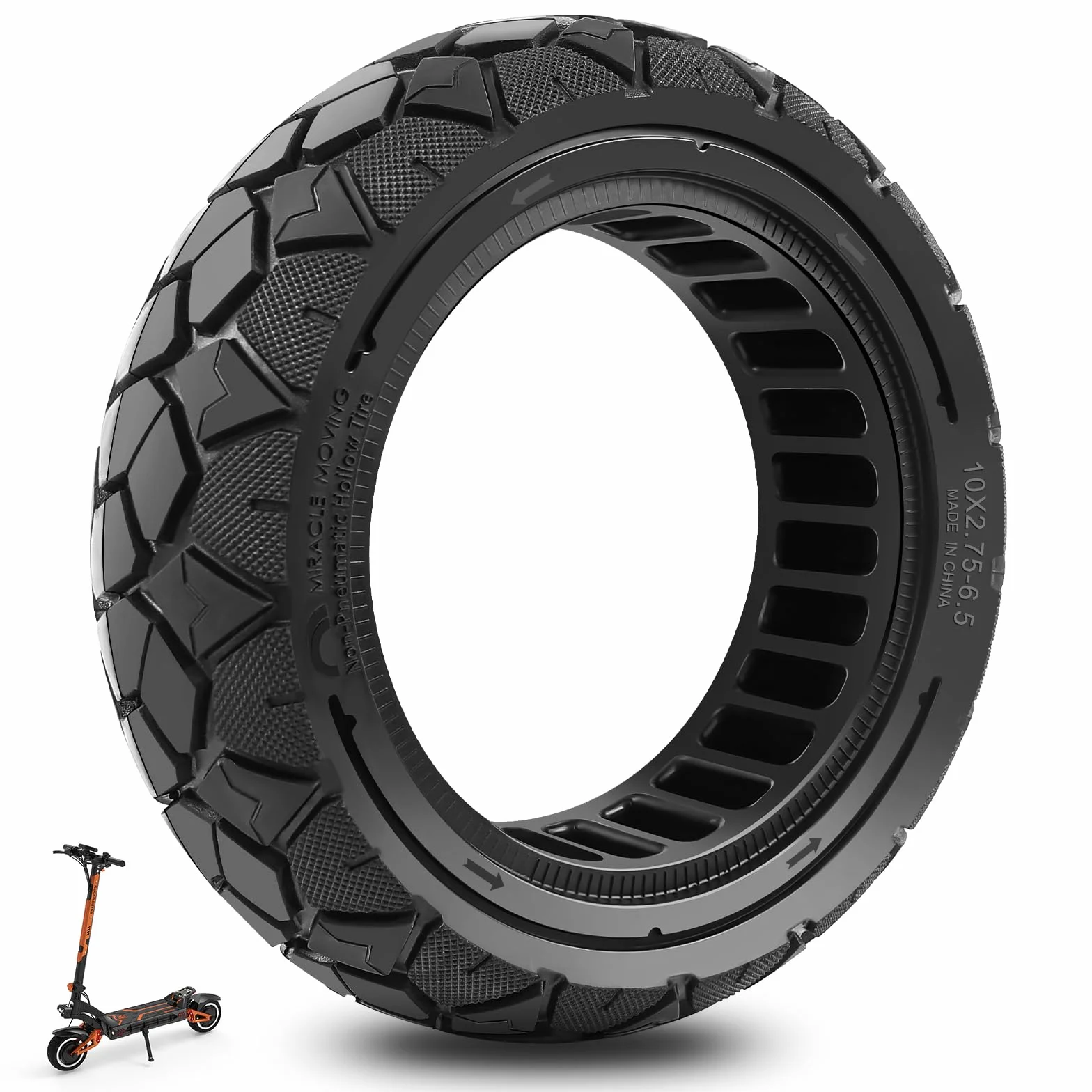 10x2,75-6,5 10x2,70-6,5 Pneumatico Pieno per Hitway H5/HB24/Hiboy Max3/Speedway 5/KuKirin G3/G2 Master Monopattino Elettrico, 10 Pollici Pneumatico di Ricambio ad Alta Elasticità (1 Pezzo)