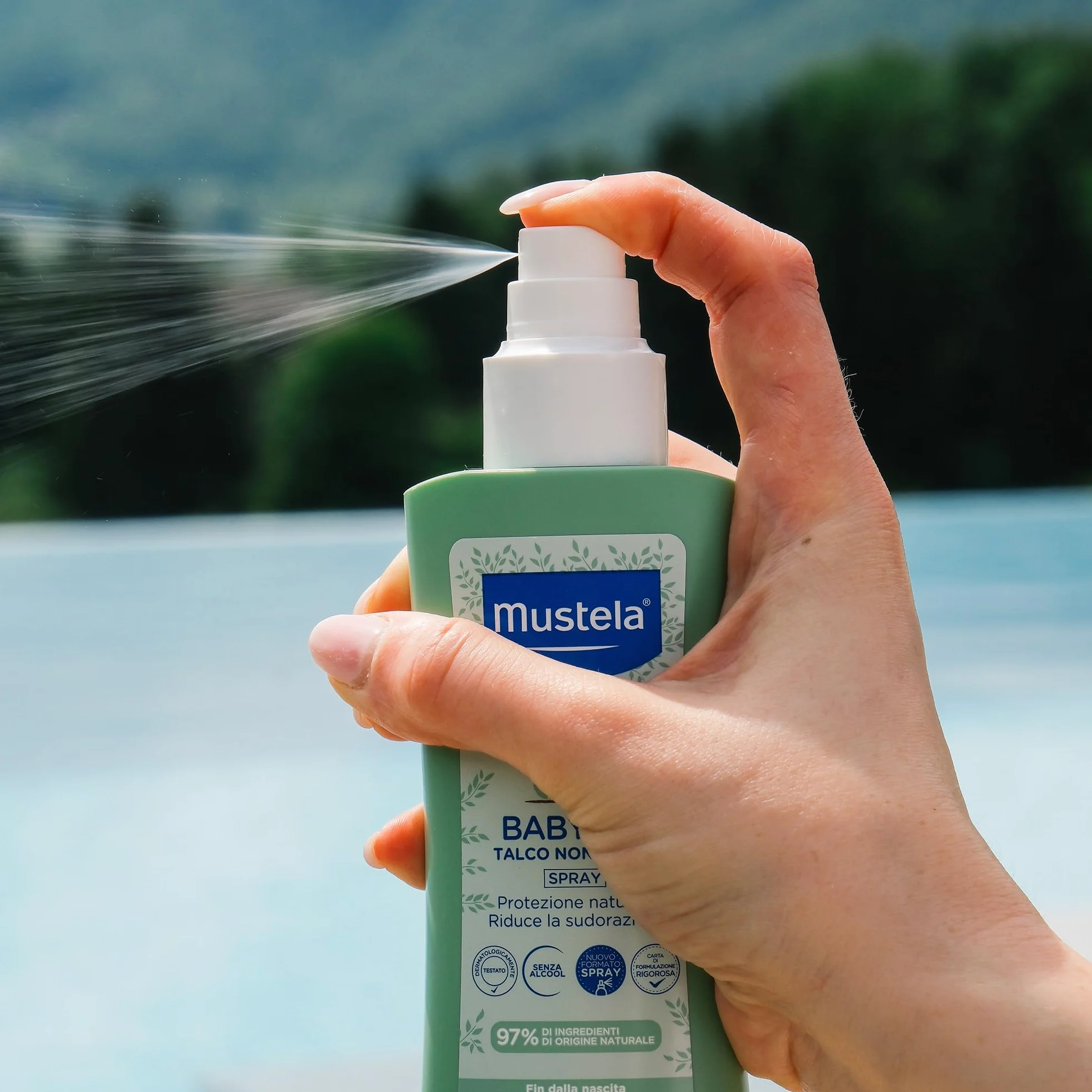 Mustela BABYZzz Talco Non Talco Spray 100ml - Protezione Naturale dalle Zanzare per Neonati e Bambini