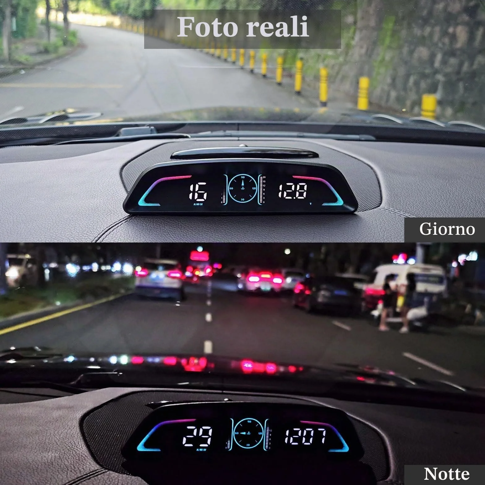 Car HUD Head Up Display, MPH and KM/H, AMROOLOO, Heads Up Display Car, Display Car Speed, RPM, Time and Other Functions, Digital Speedometro Auto MPH