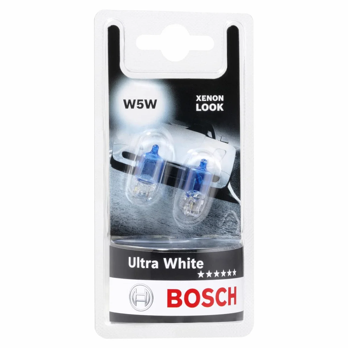 Bosch Lampadine Alogene Ultra White W5W 12V 5W LED Bianco W2,1x9,5d Confezione da 2