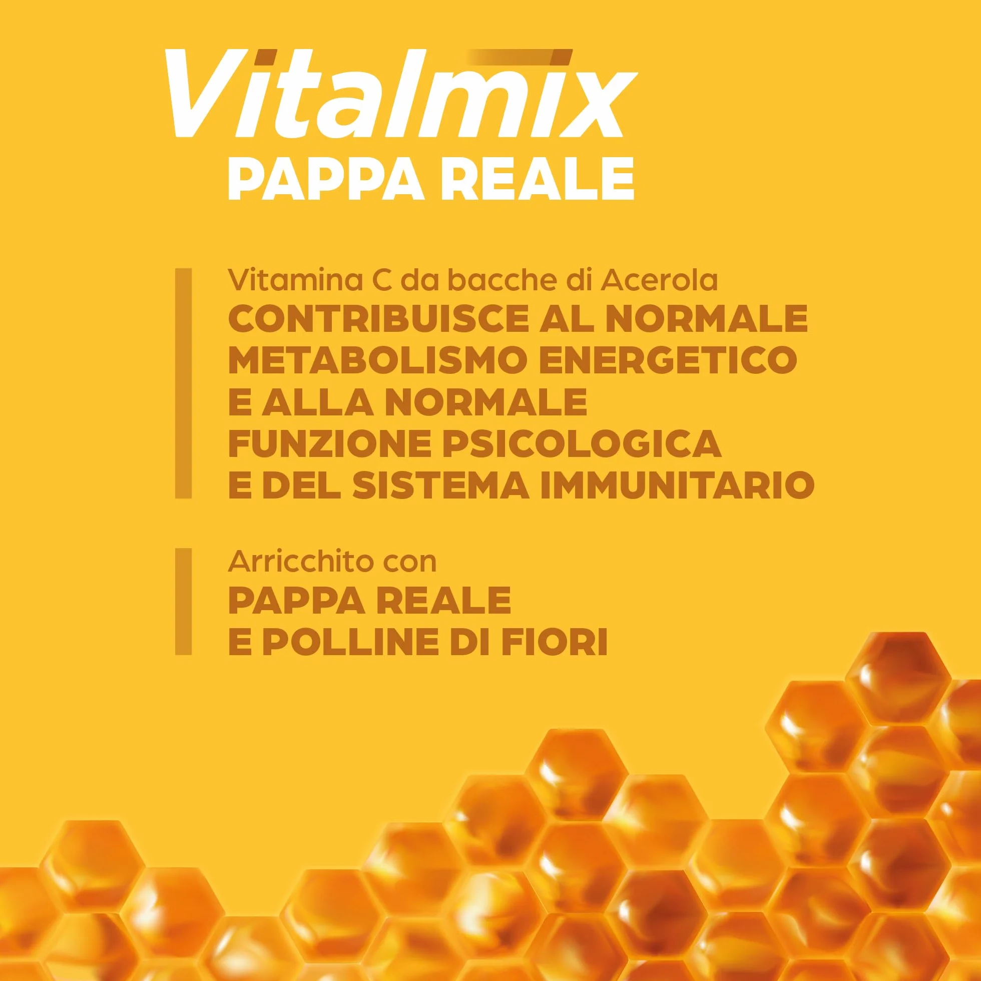 VITALMIX MONTEFARMACO Pappa Reale Integratore Alimentare Tonico Energizzante 10 Flaconcini Senza Lattosio Senza Glutine Gusto Miele