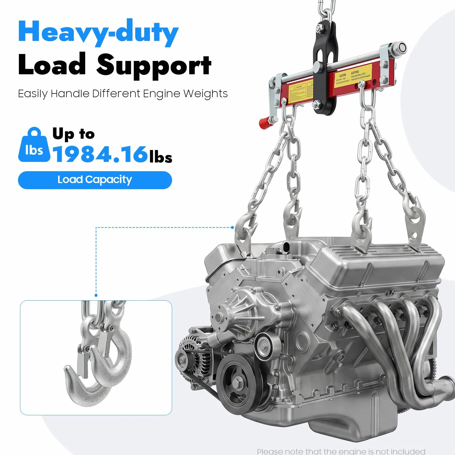 Equilibratore 900 kg, sollevatore motore, gru per auto, officine, area di lavoro 260 mm-315 mm