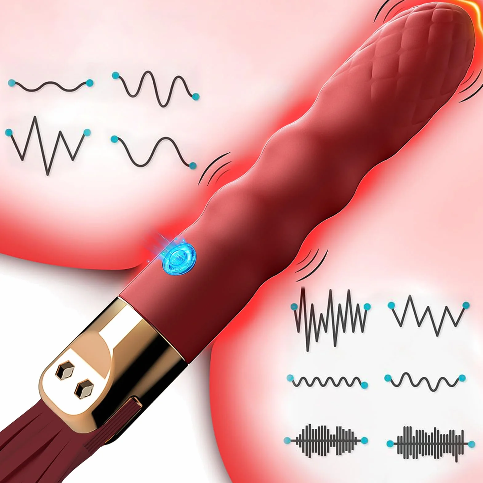 SXOVO Frustino Vibrante 2 in 1 Dildo 10 Modalità per Stimolazione Prostata Punto G BDSM