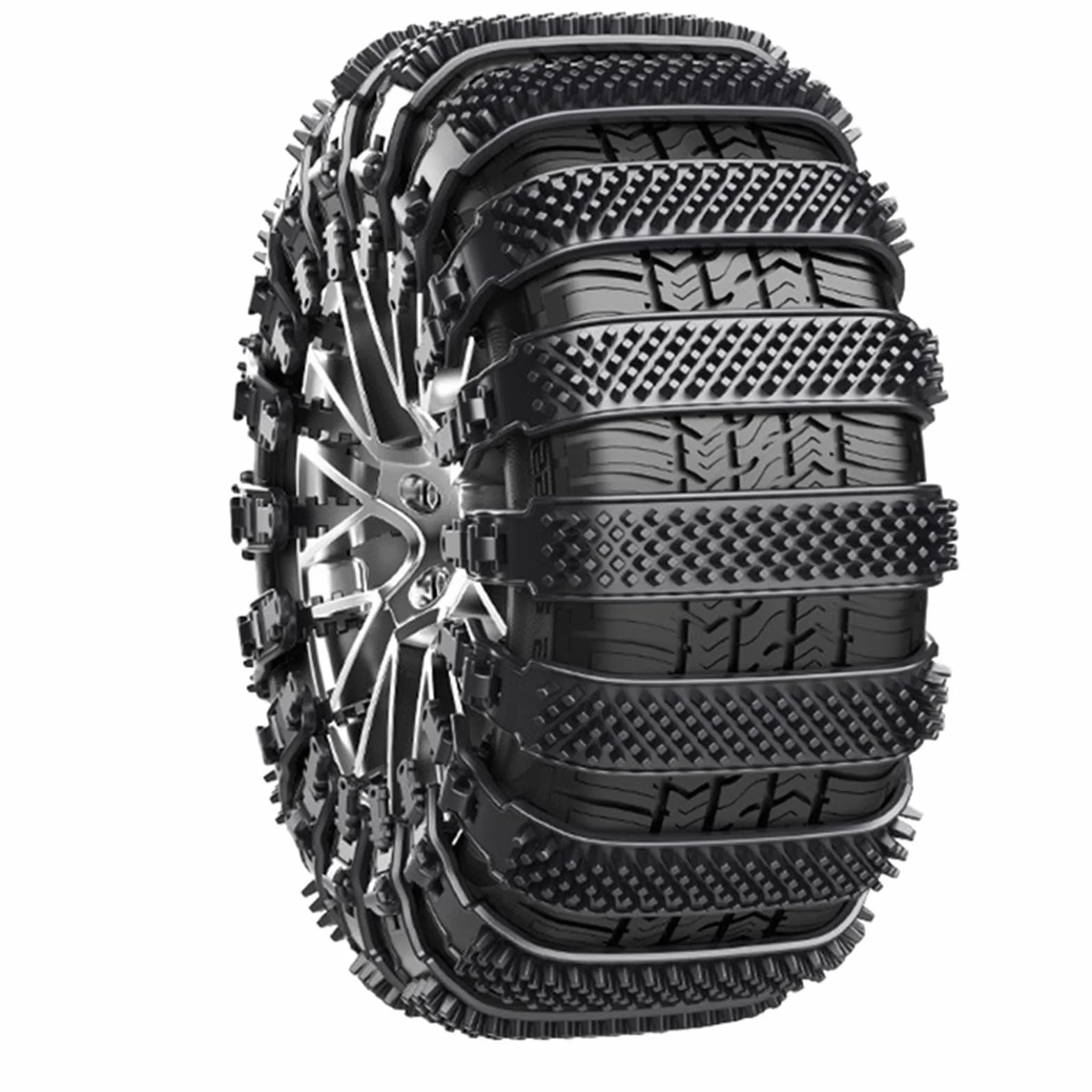 Catene da Neve per Auto, Catene per Pneumatici da Neve Antiscivolo, Fasce Antiscivolo Anti Slittamento Emergenza Neve, Regolabili, Possono Essere Utilizzate su Strade Innevate, Fangose (Nero)