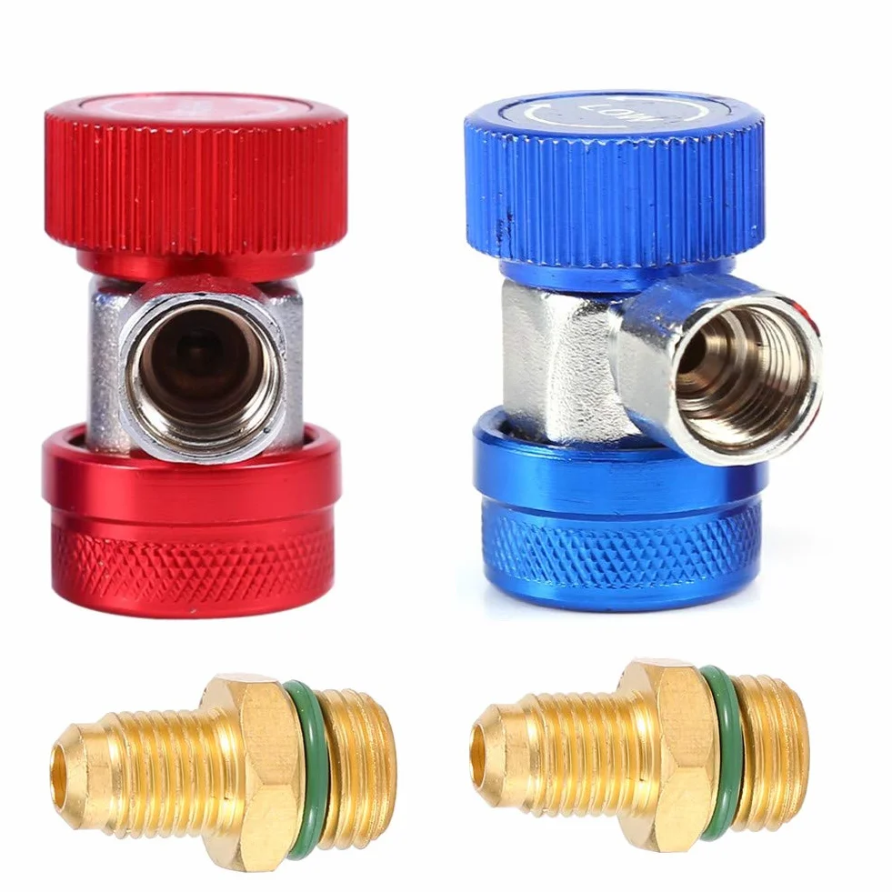 Kit di conversione aria condizionata HVAC auto Youngine Attacco rapido R134A 1/4" SAE alta e bassa pressione